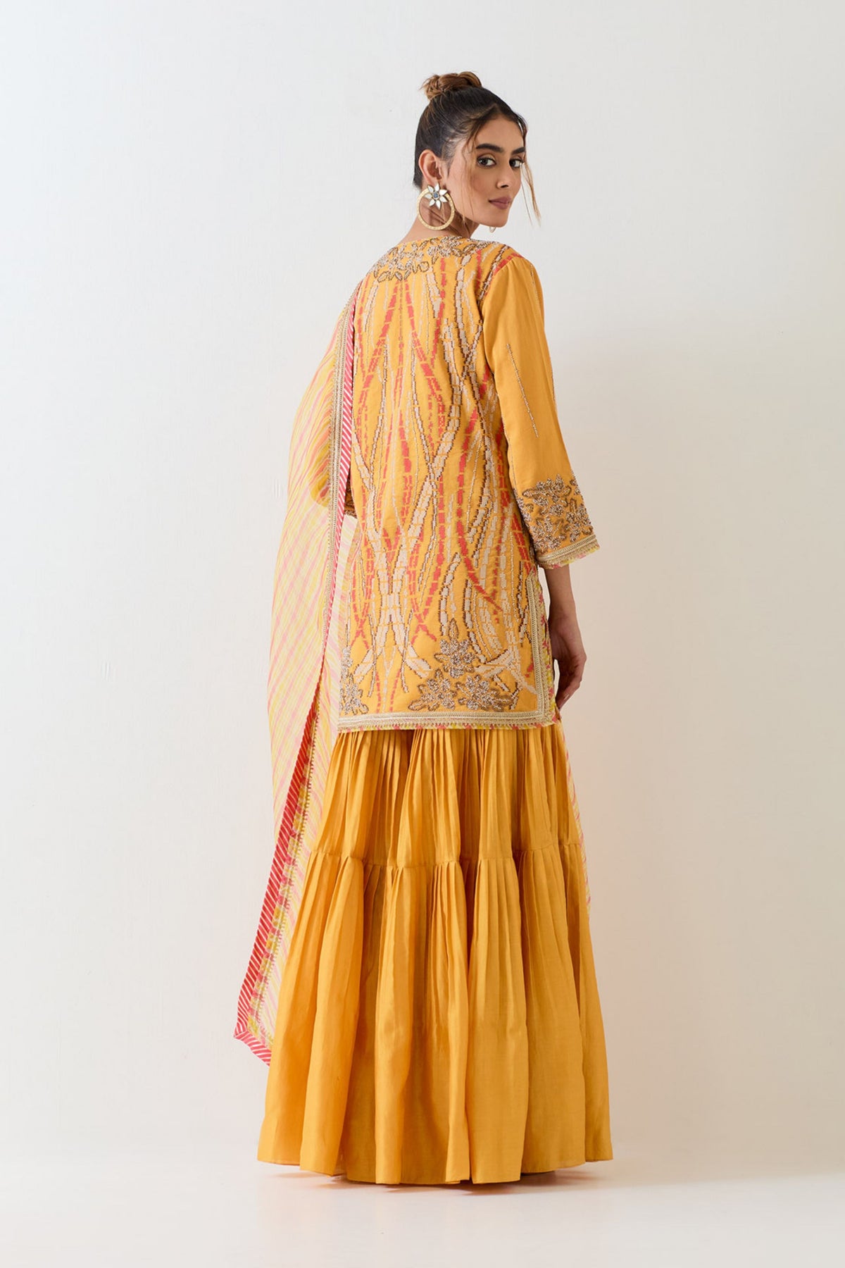 Mustard Yellow Sharara Set