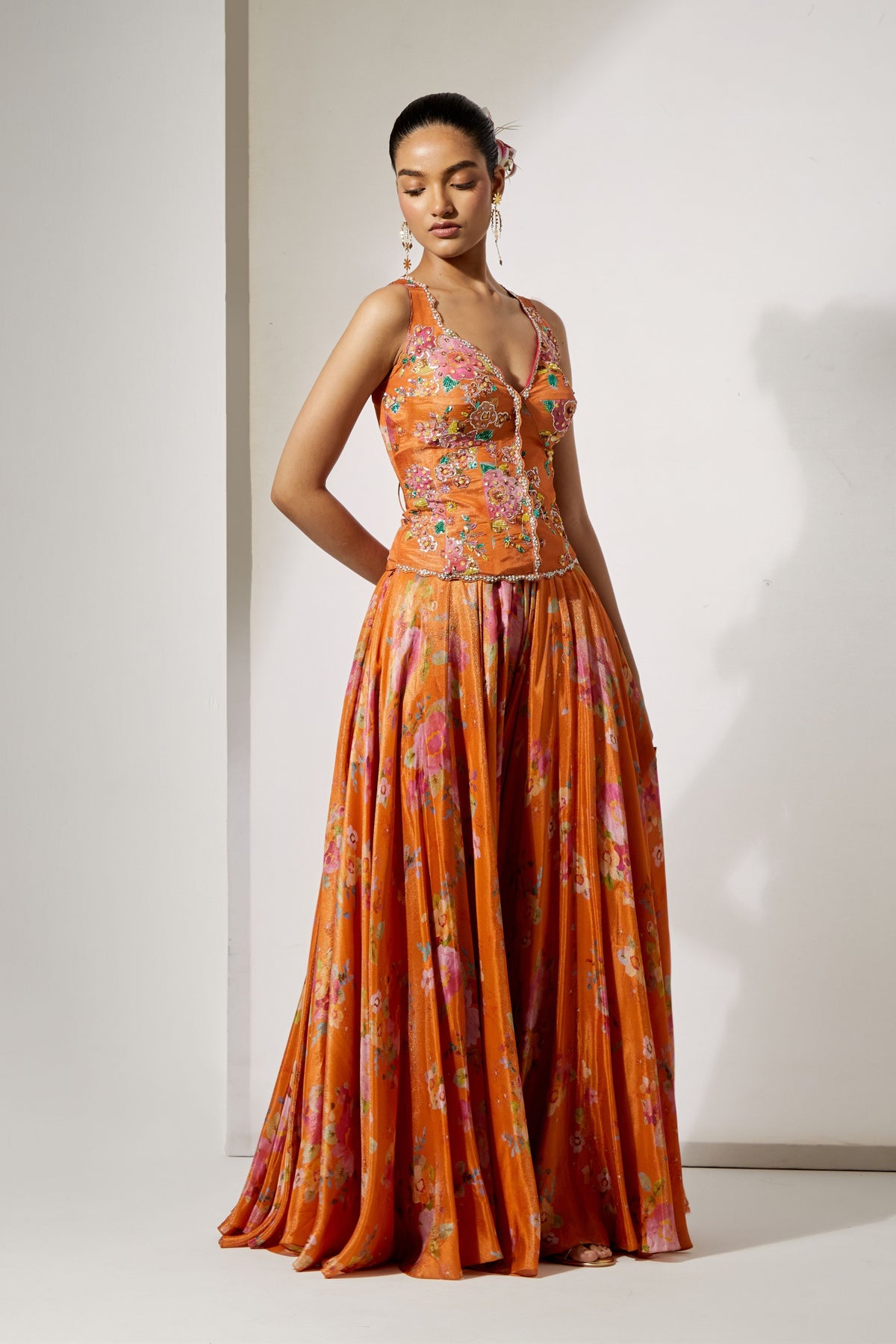 Orange Lehenga Set