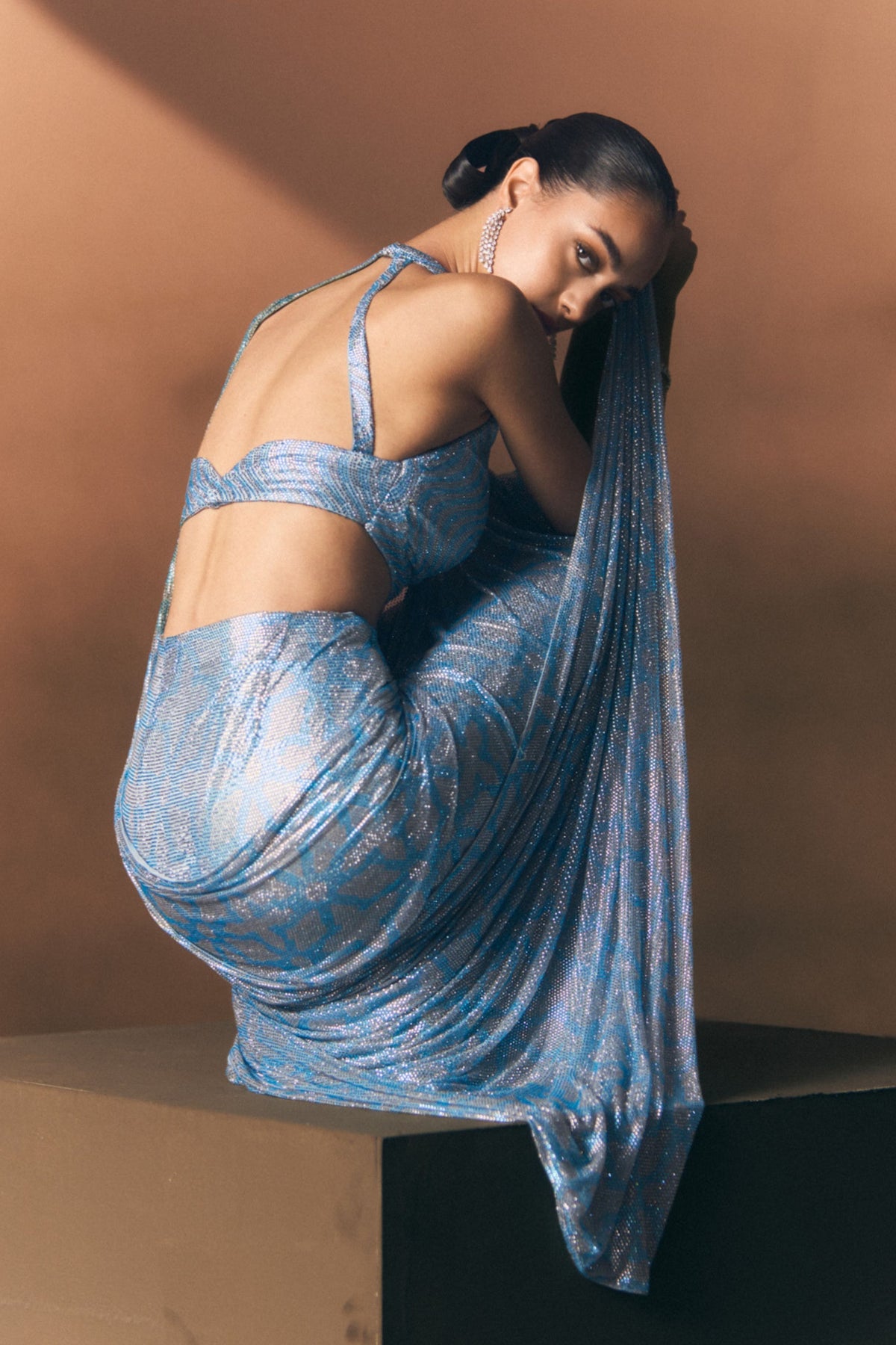 Lagoon Drape Saree Set