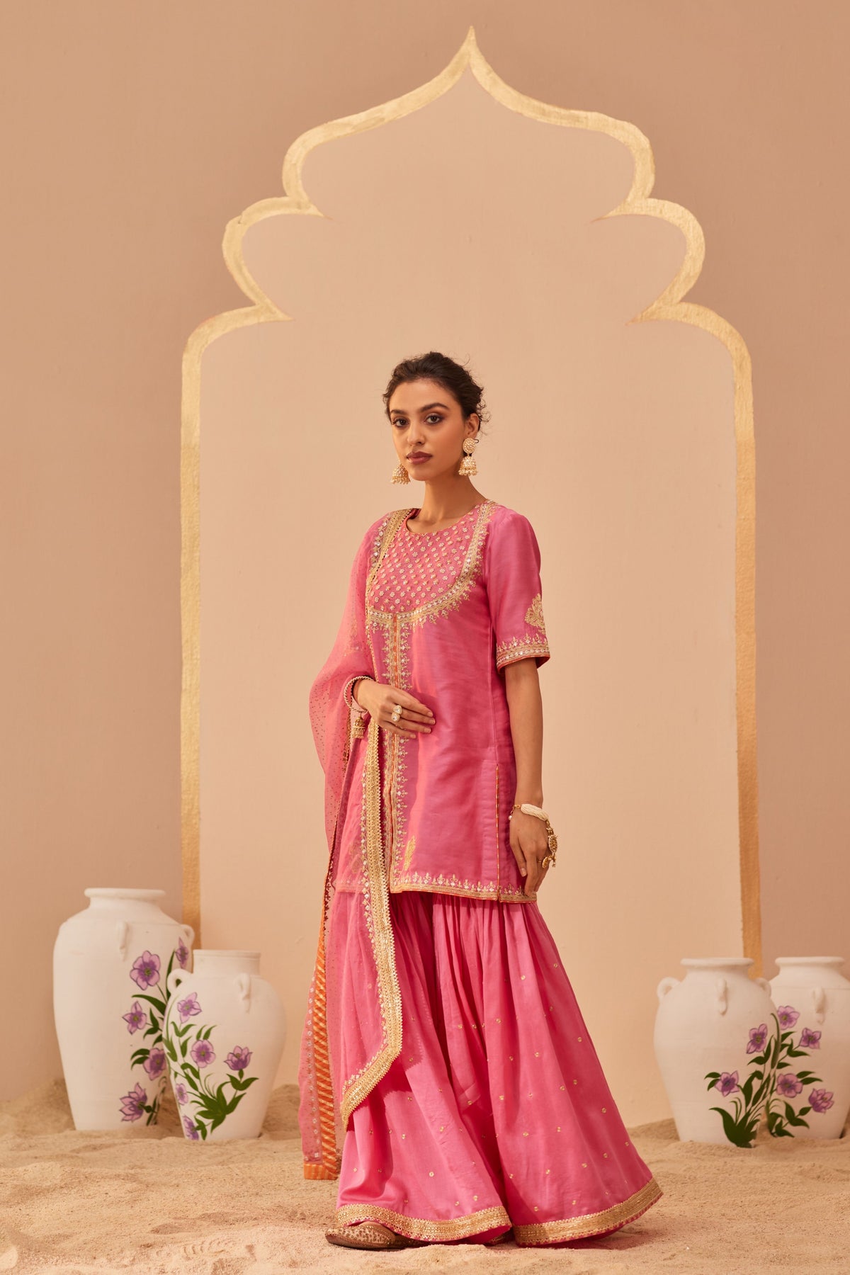 Suhair Pink Sharara Set