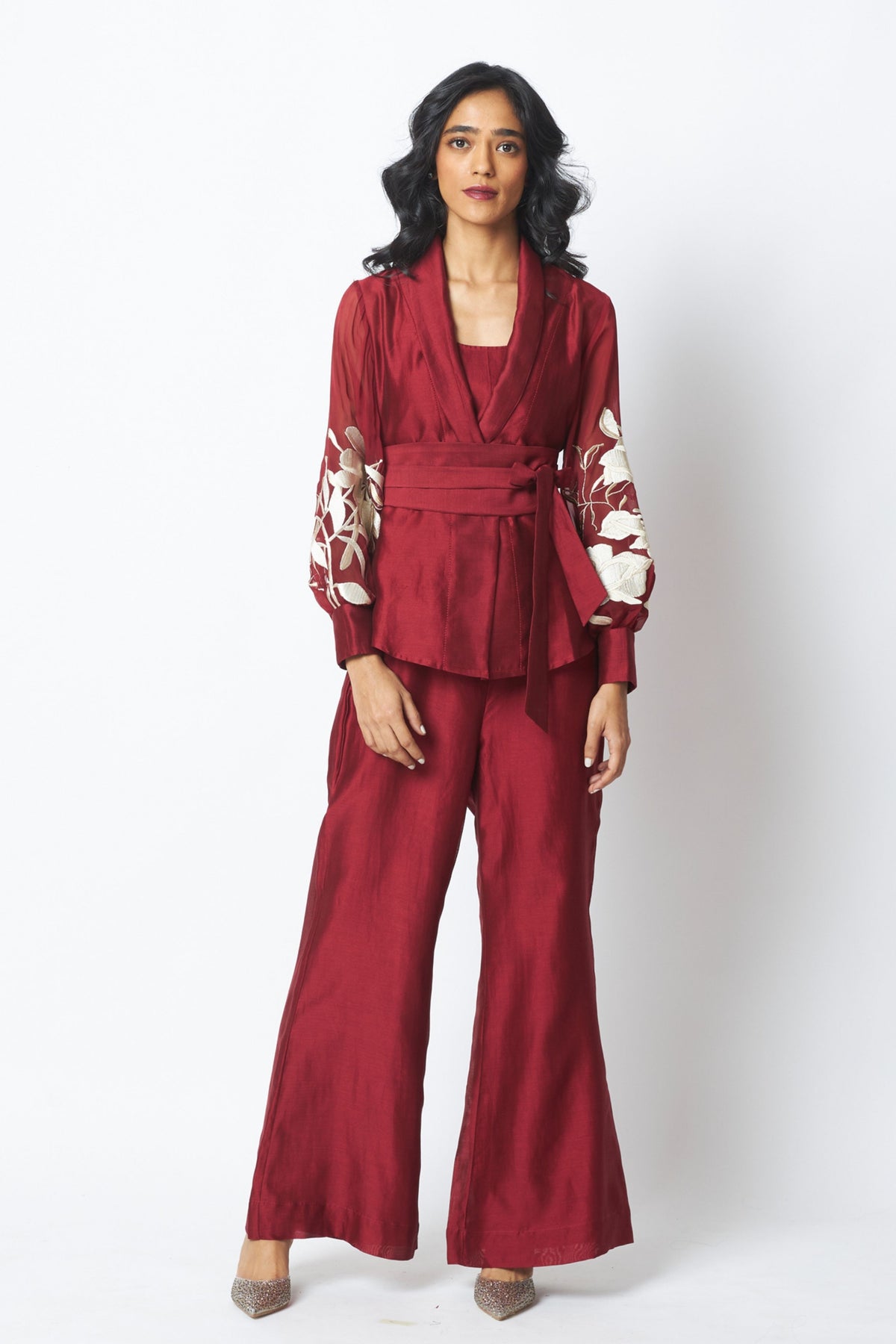 Burgundy Reva Blazer Set