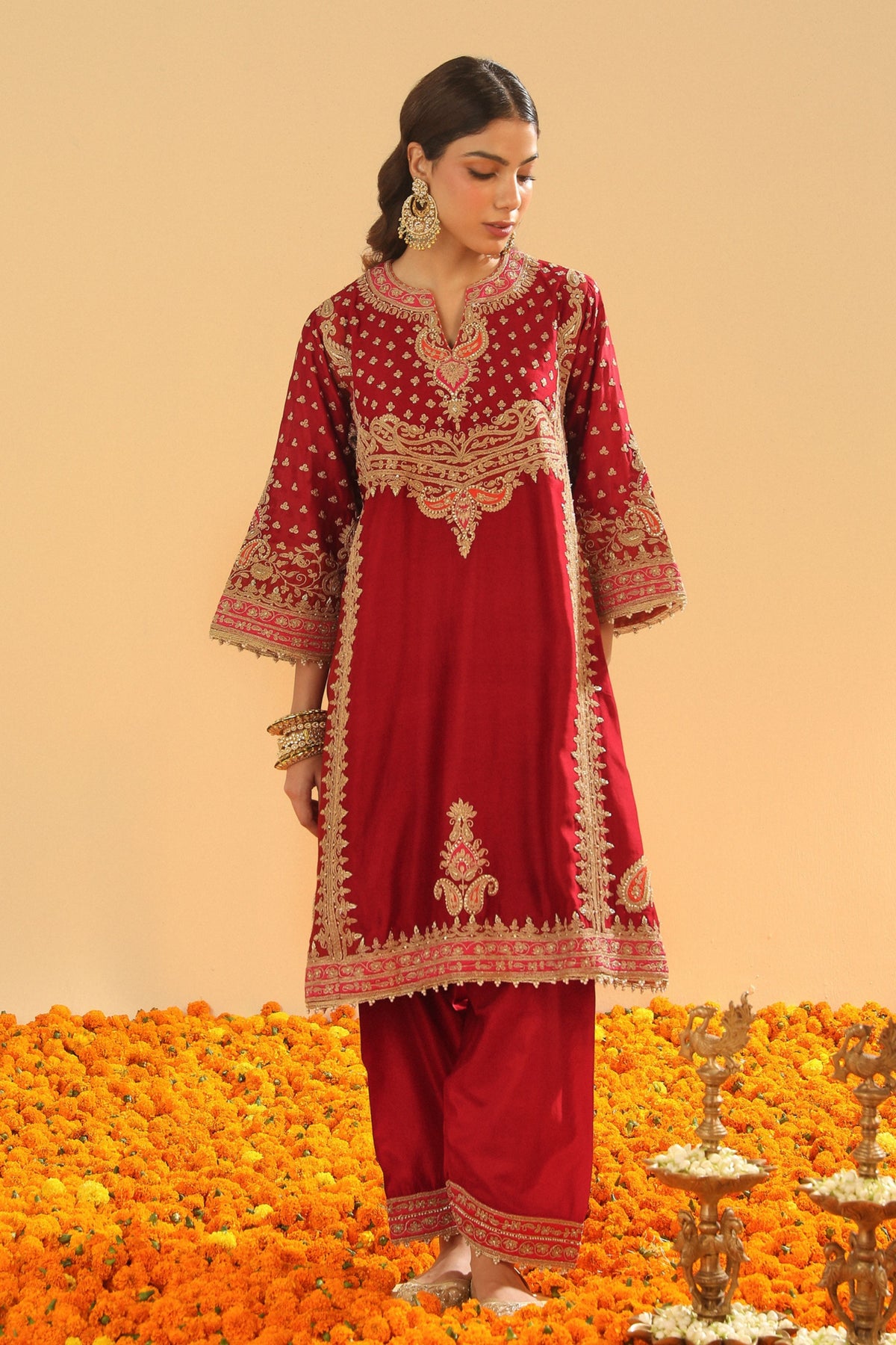 Deep Red Kurta Set