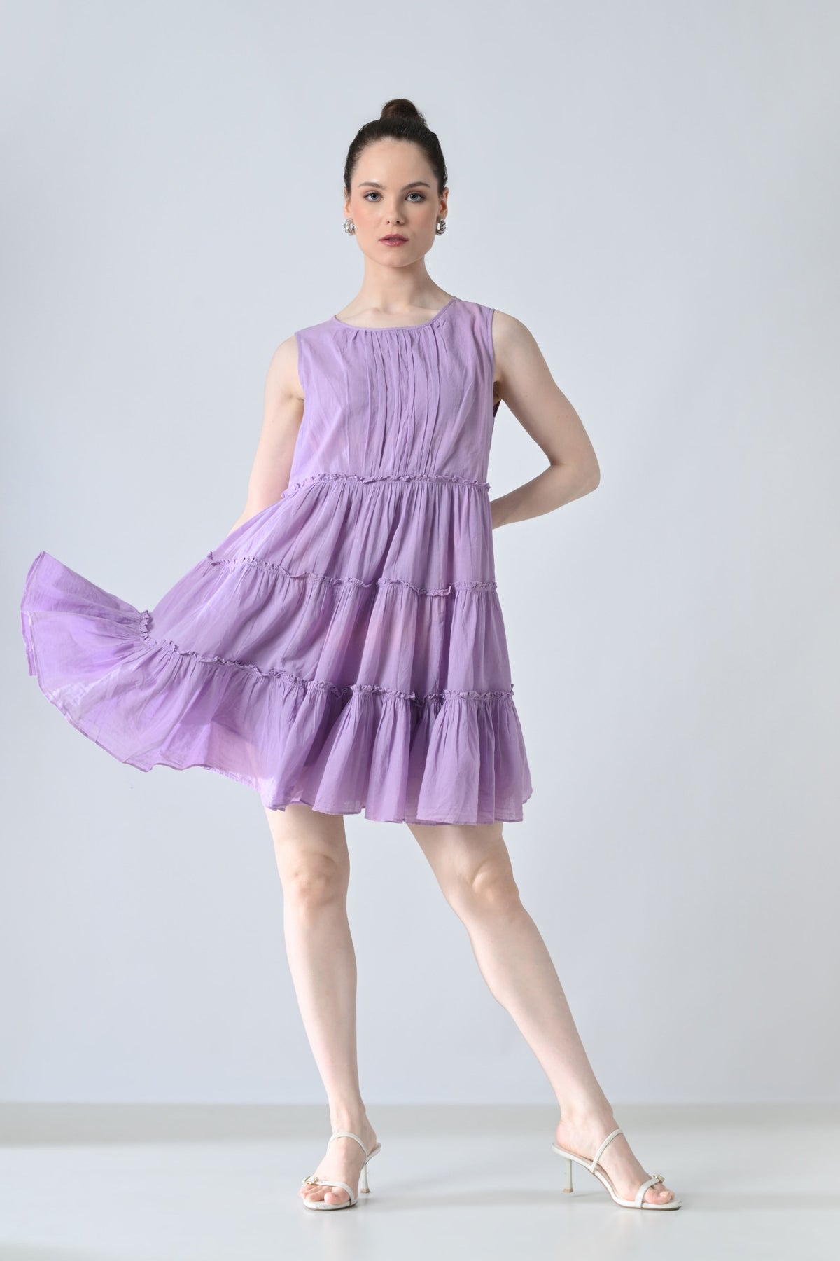 Lilac Breeze Tiered Short Dress
