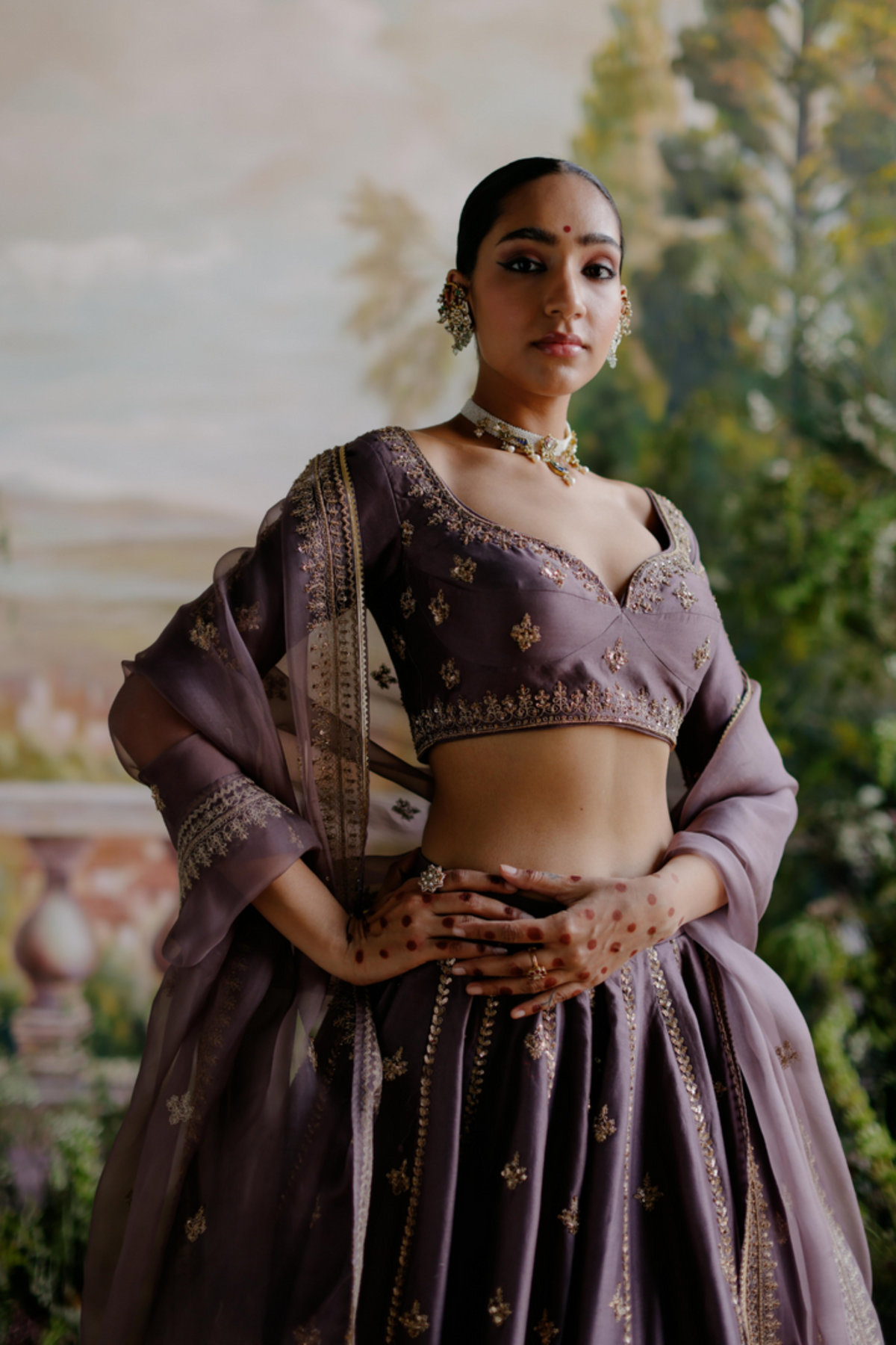 Antique Violet Lehenga Set