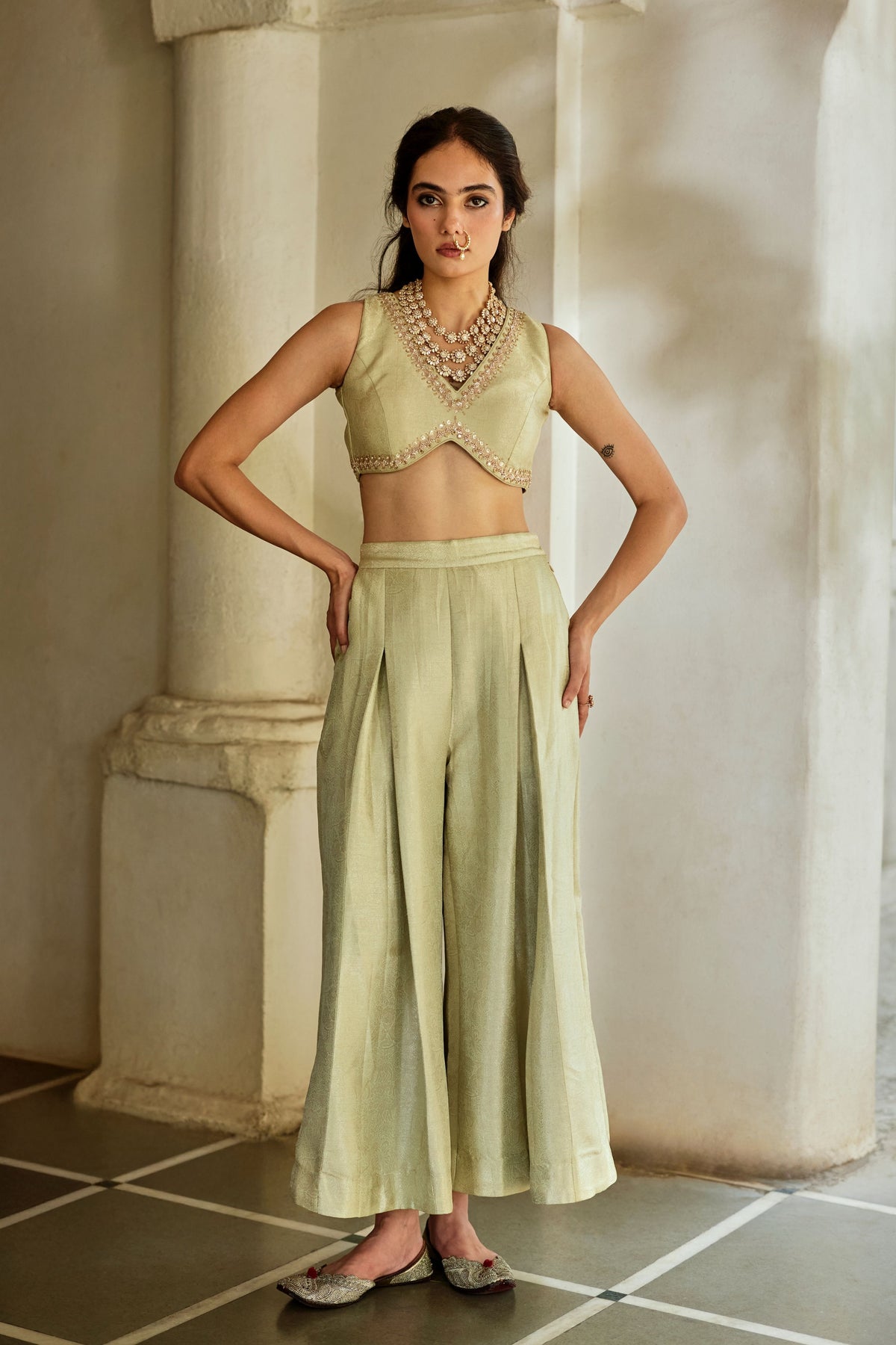 Solene Palazzo Jacket Set