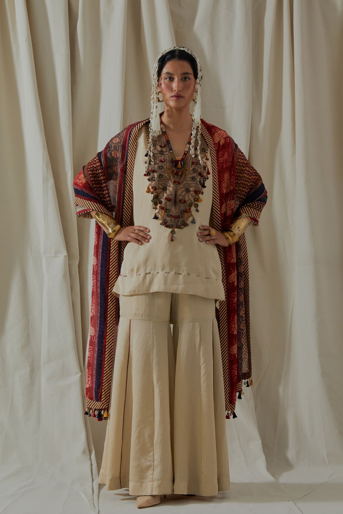 Mitra Ecru Kurta Set