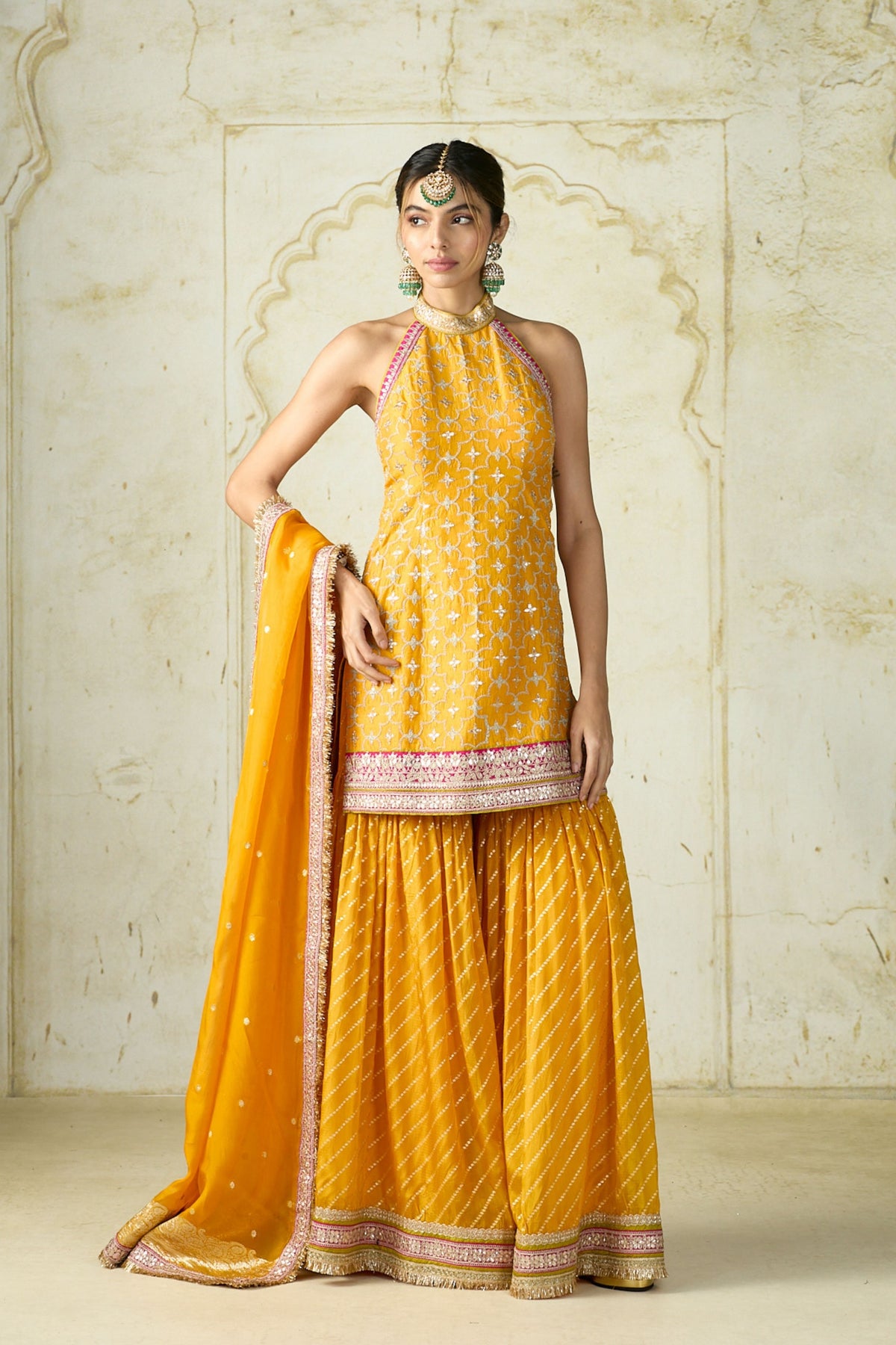 Yellow Kainaat Sharara Set