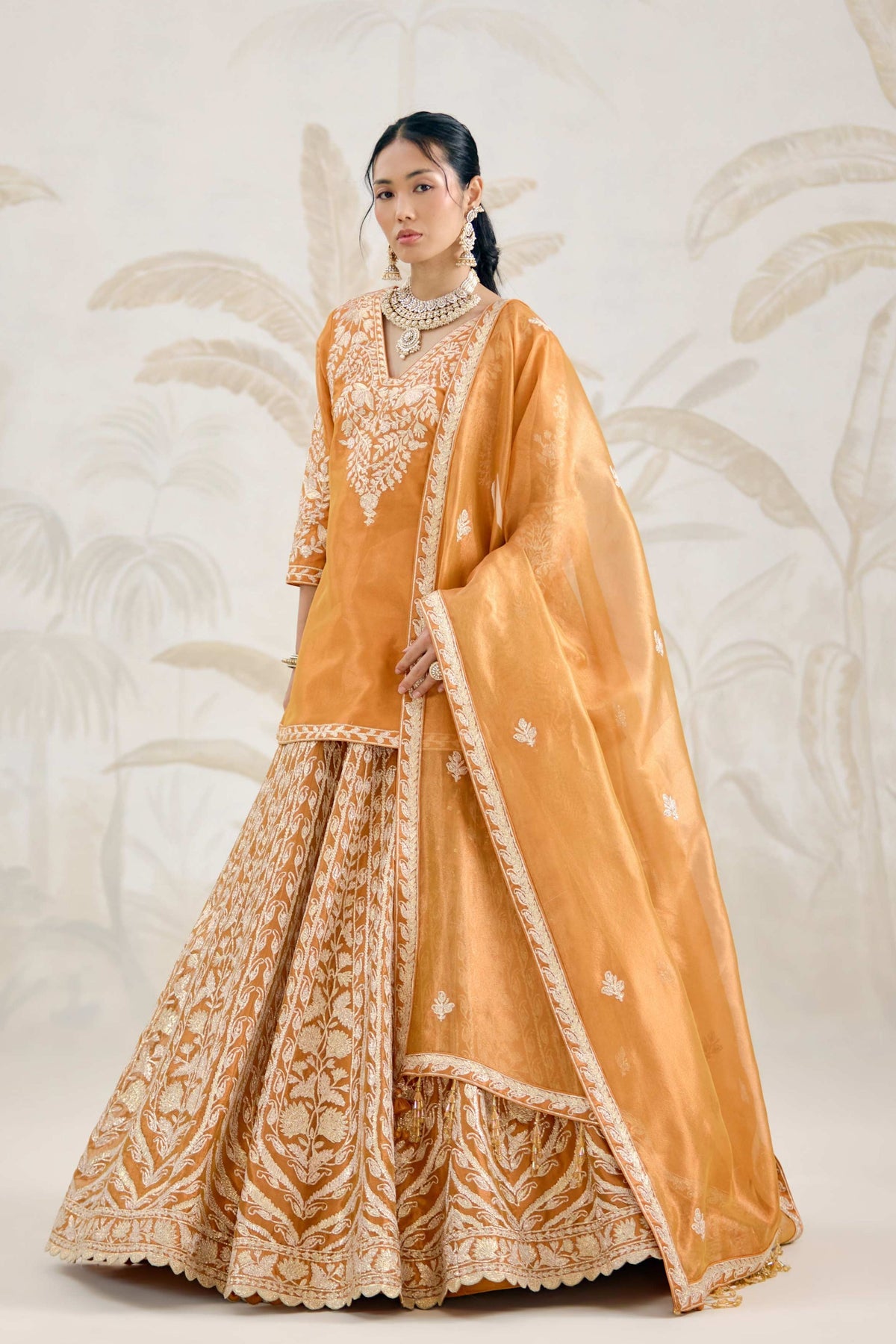 Burnt Orange Lehenga Set