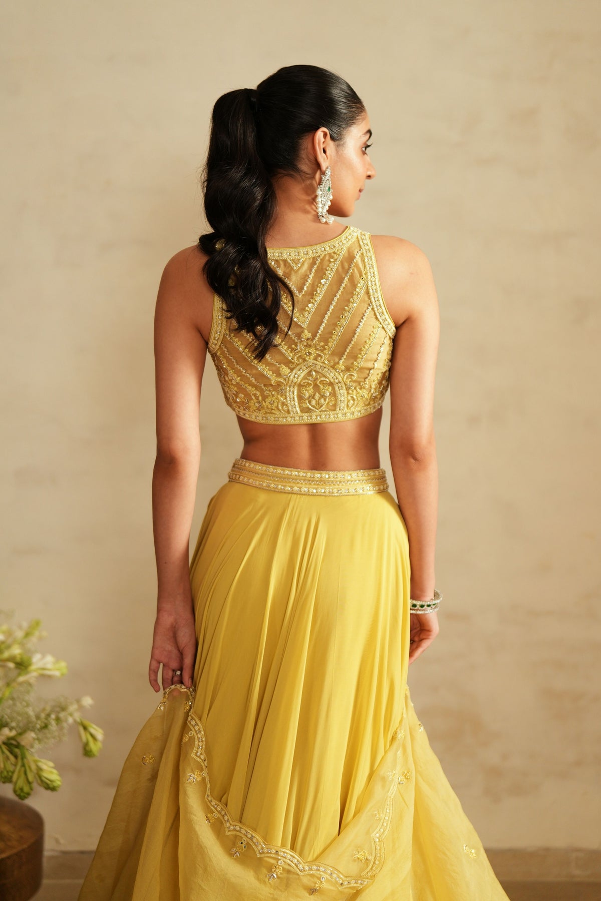 Lemon Yellow Jacket Lehenga Set