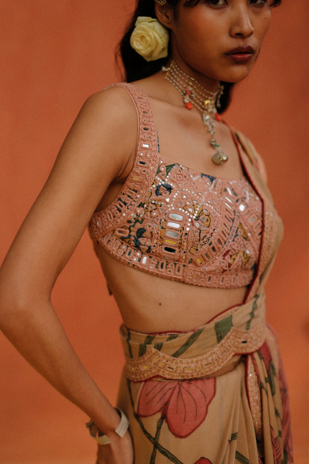 Lotus Kalam Saree