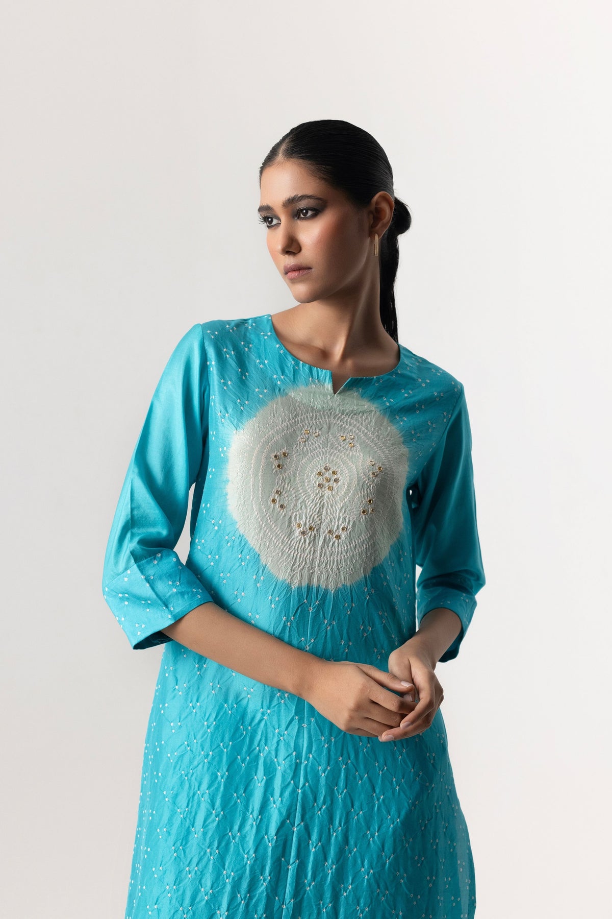 Sky Blue Circle Kurta Set
