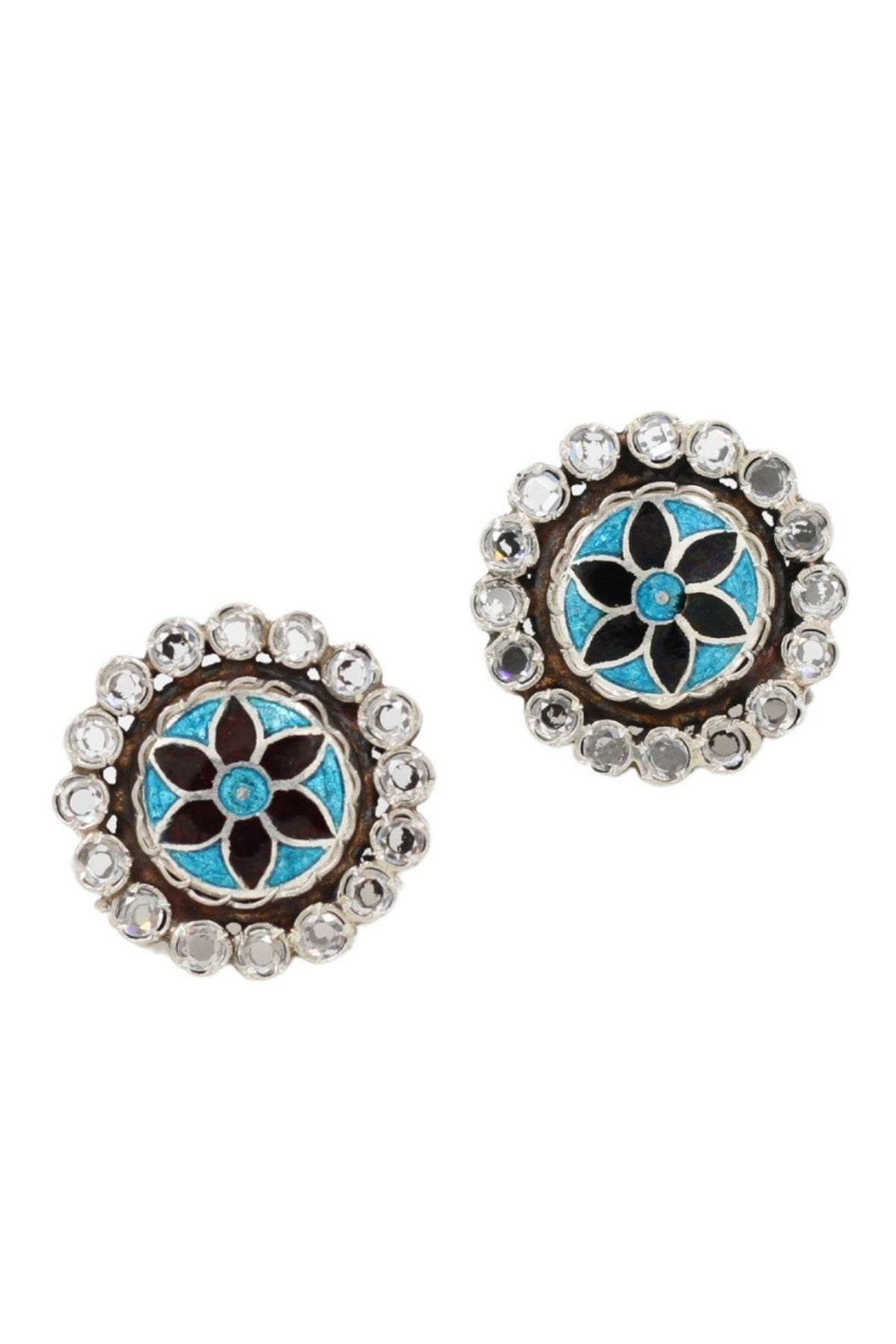 Elegant Multicolour Silver Earrings