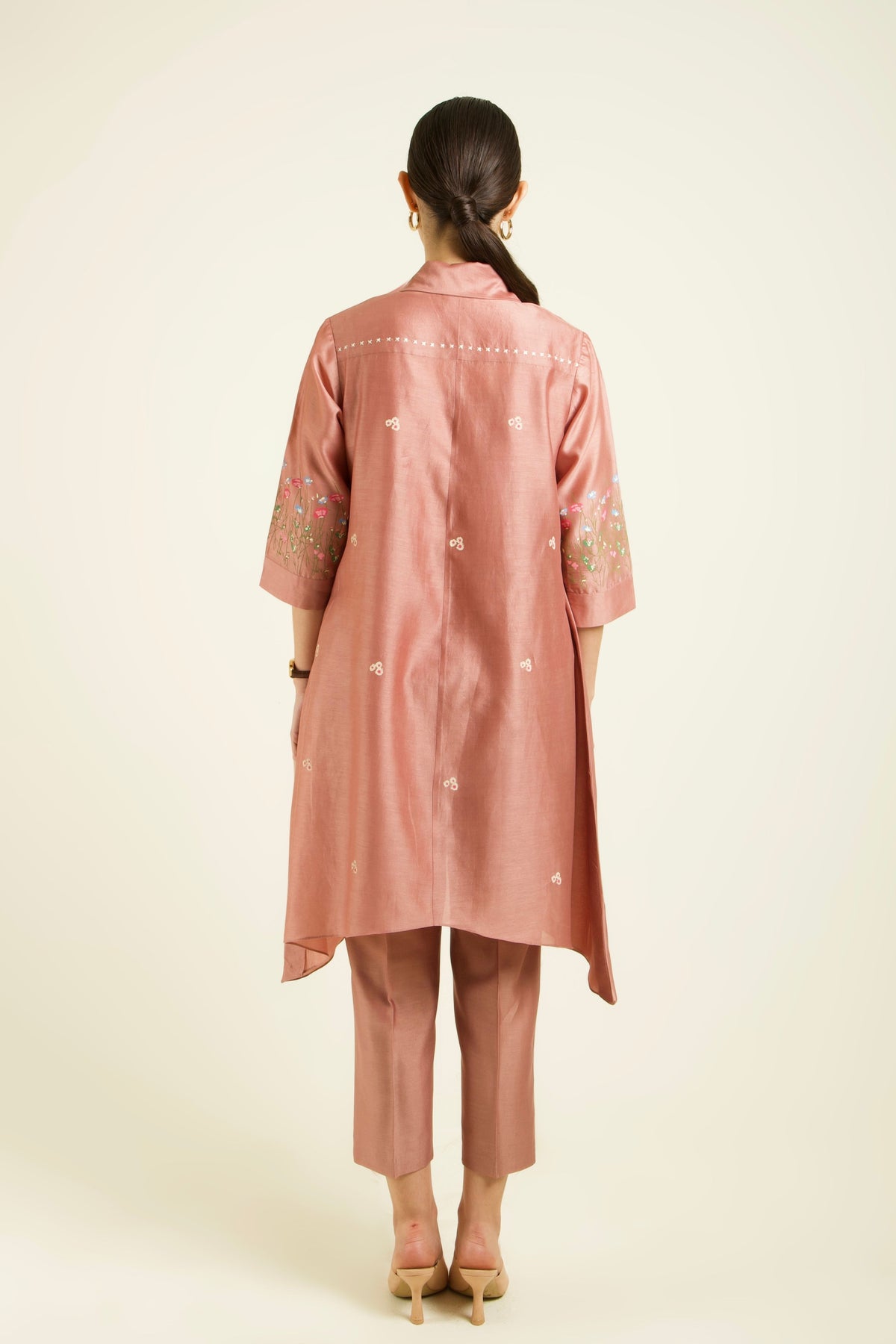 Almond Silk Tunic Set