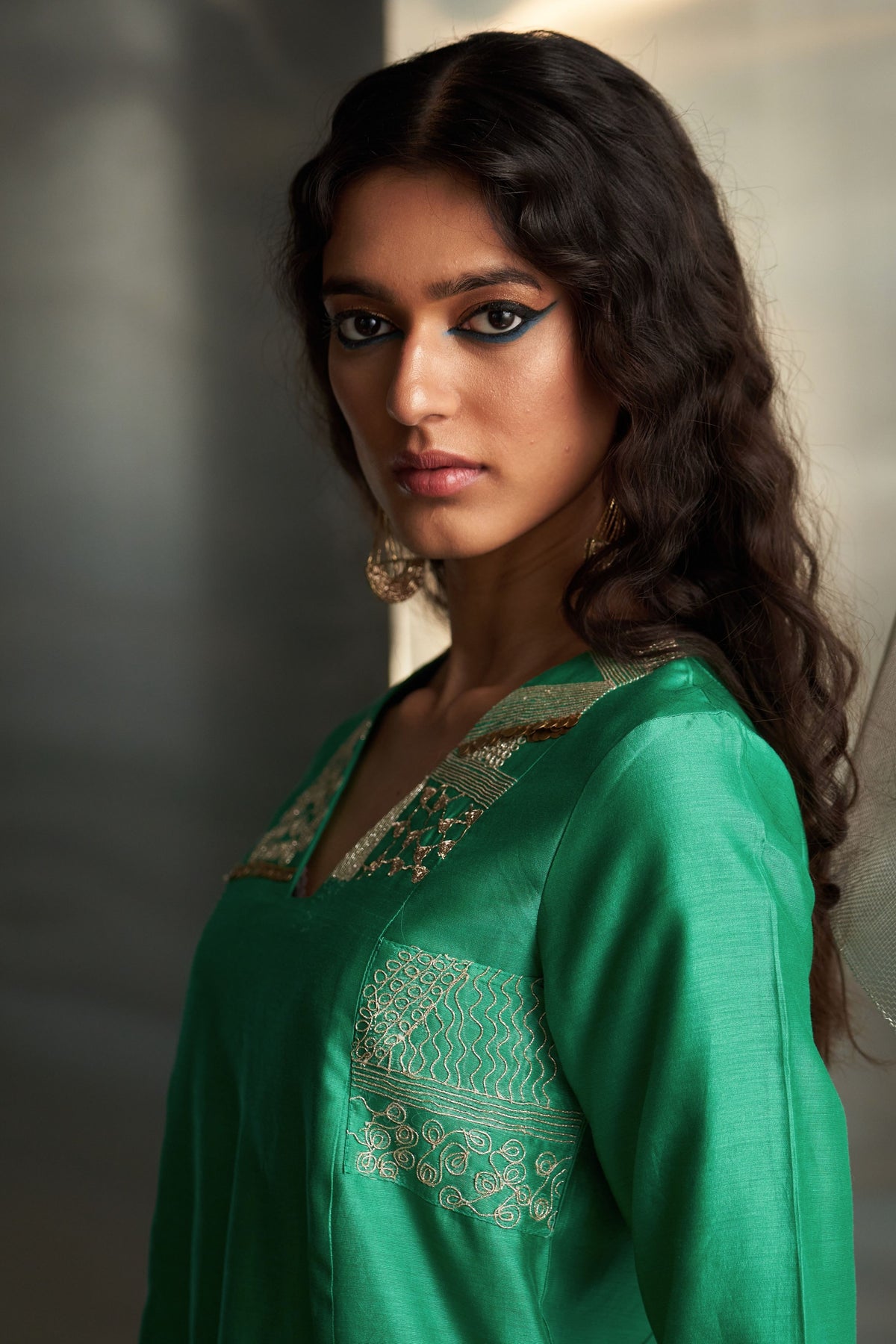 Green Straight Kurta Set