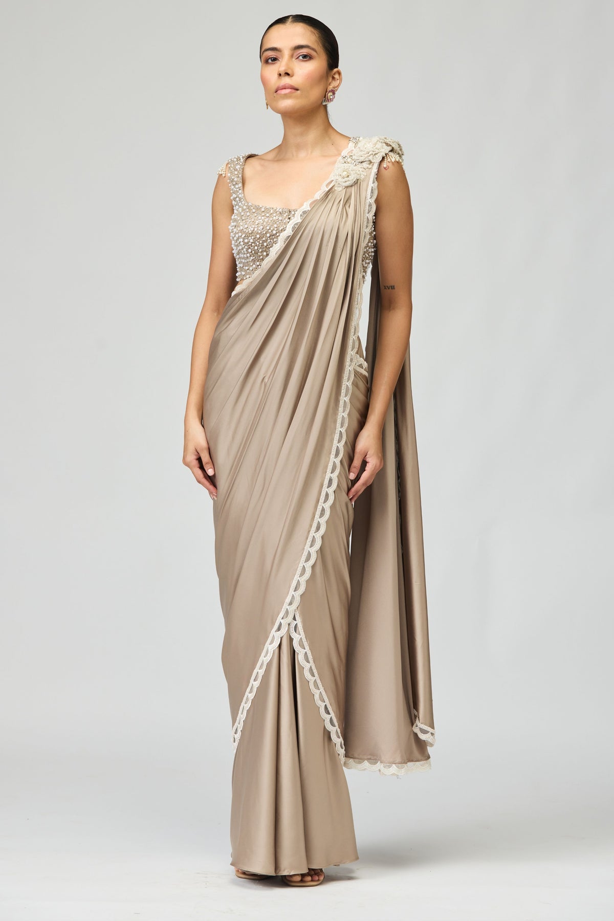 Grey Saree Set