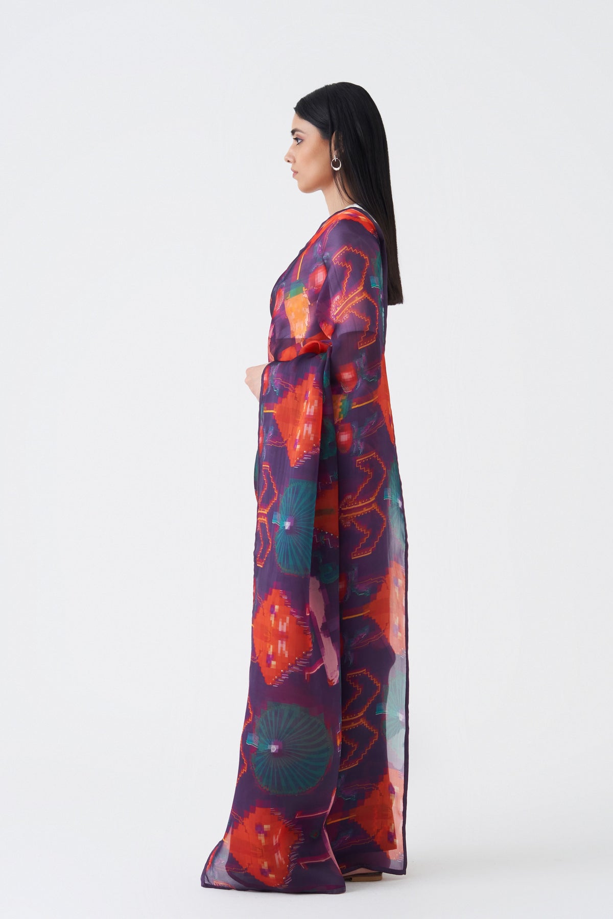 Printed Oaxaca Morado Saree