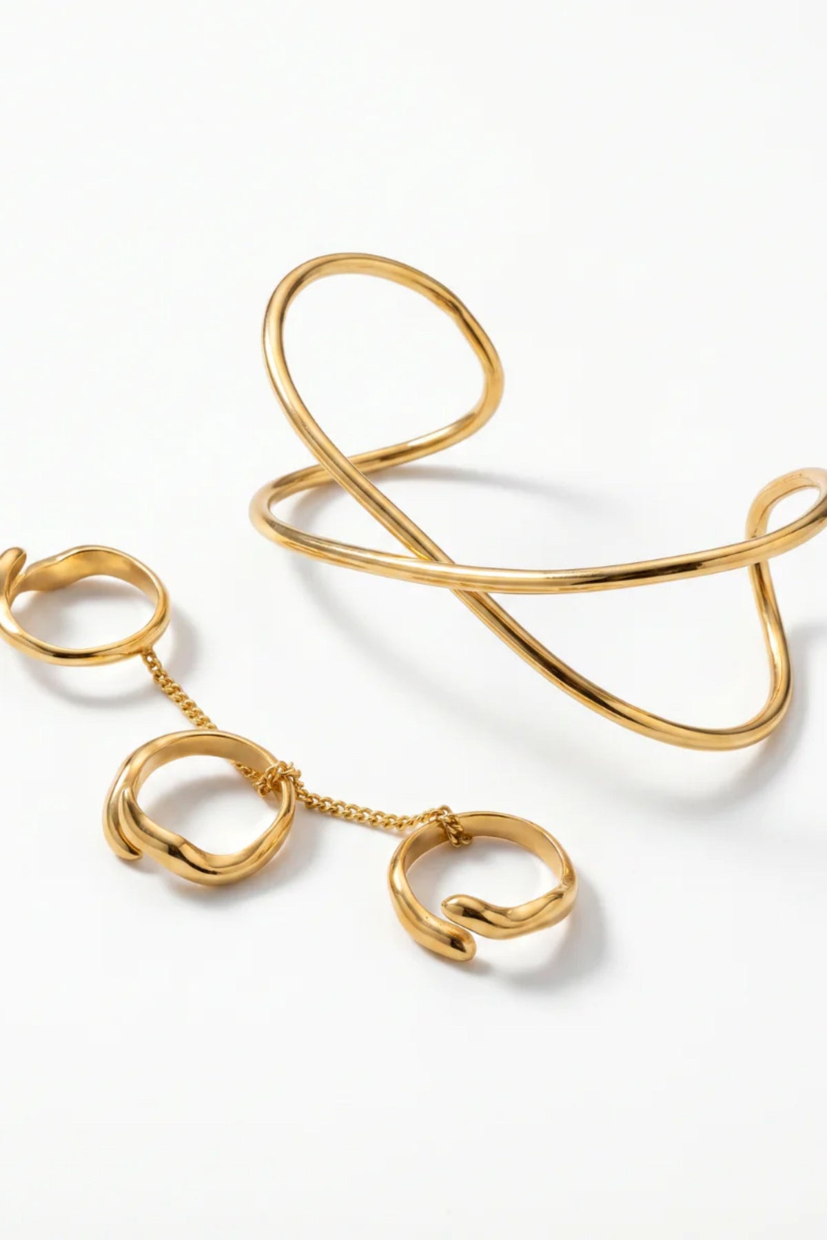 Aura Palm Cuff and Ring Set