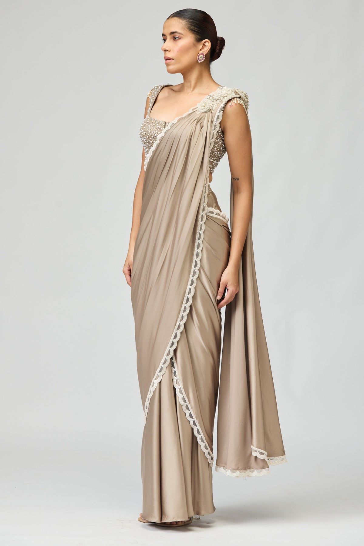 Grey Saree Set