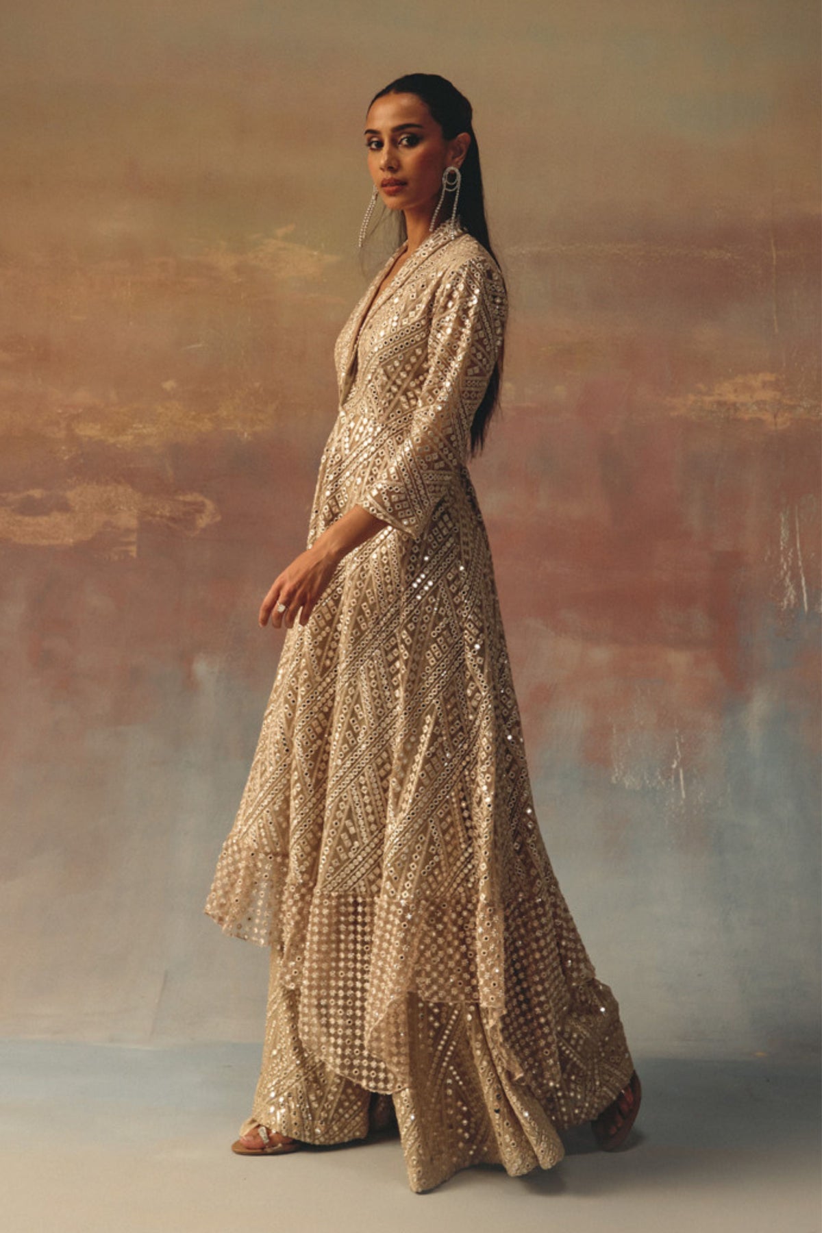 Gold Flared Sharara