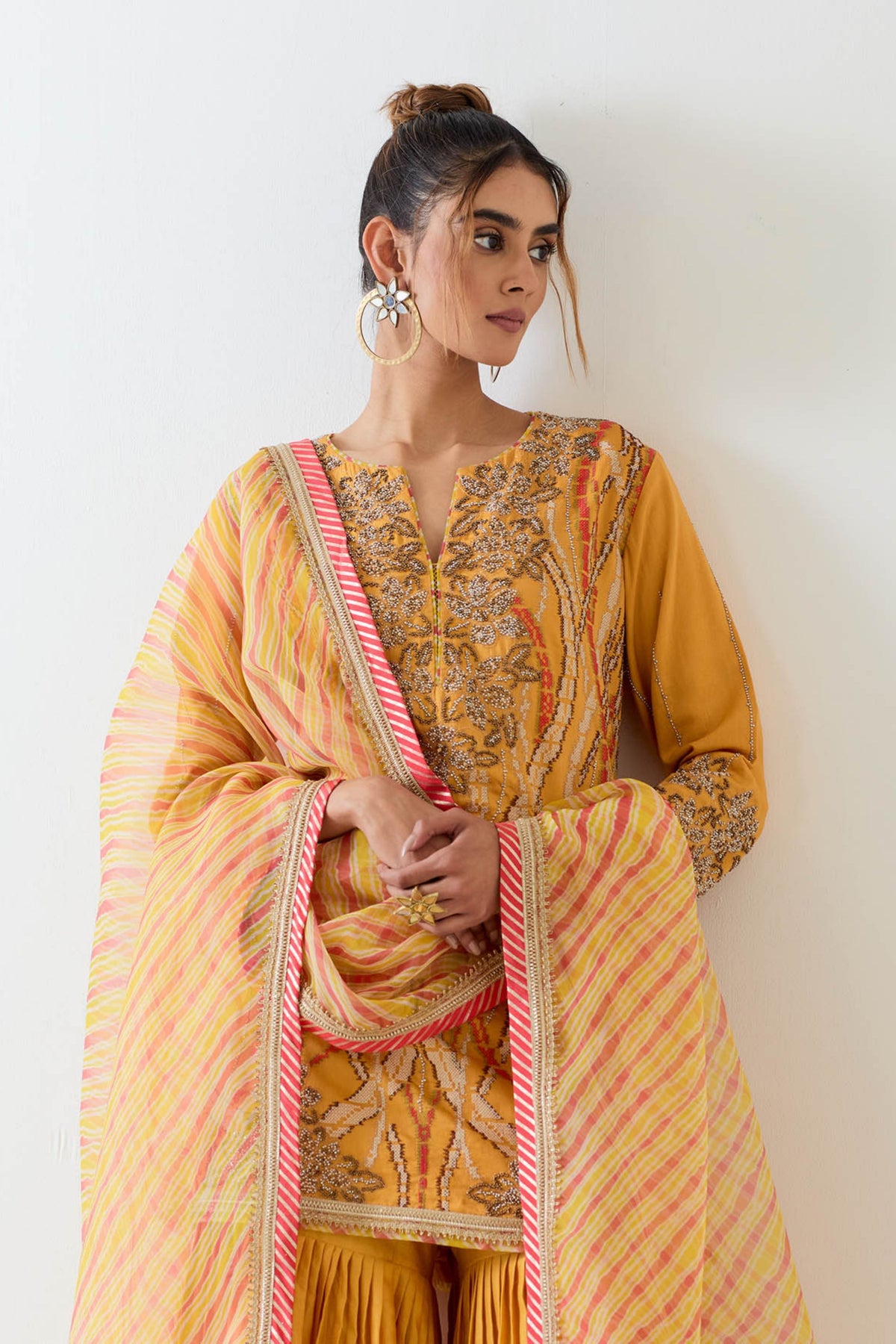 Mustard Yellow Sharara Set
