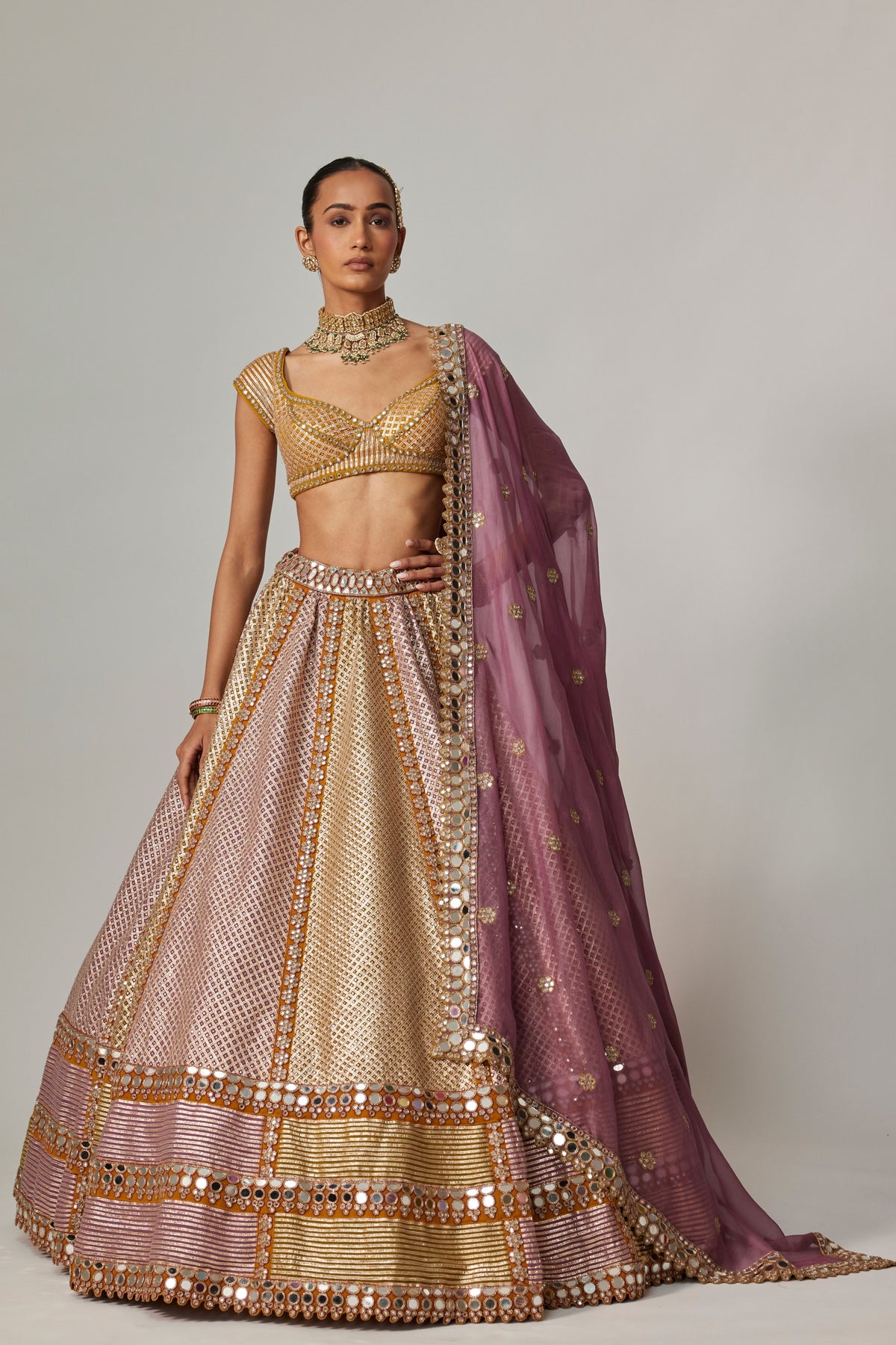Mustard Multicolor Lehenga Set