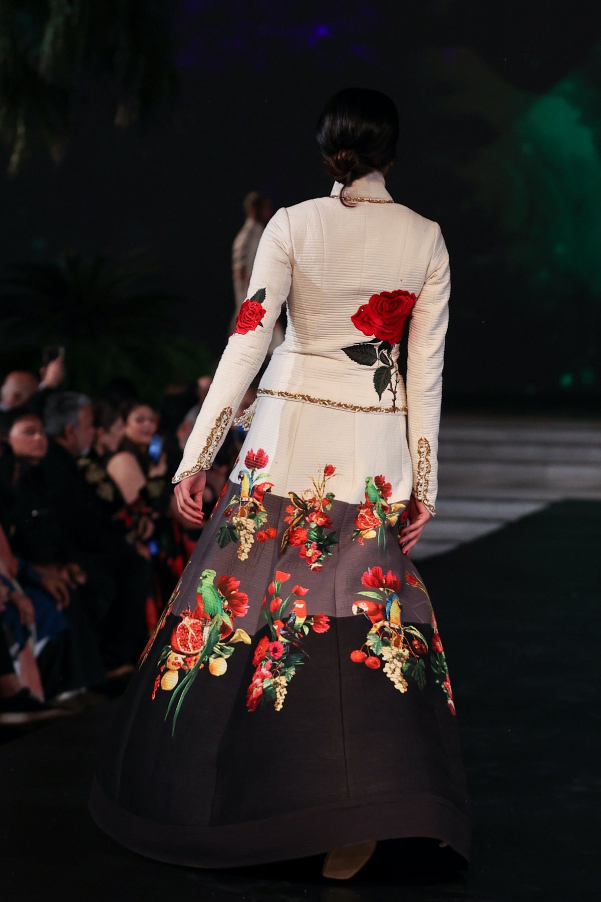 Short Jacket With Embroidered Skirt Set