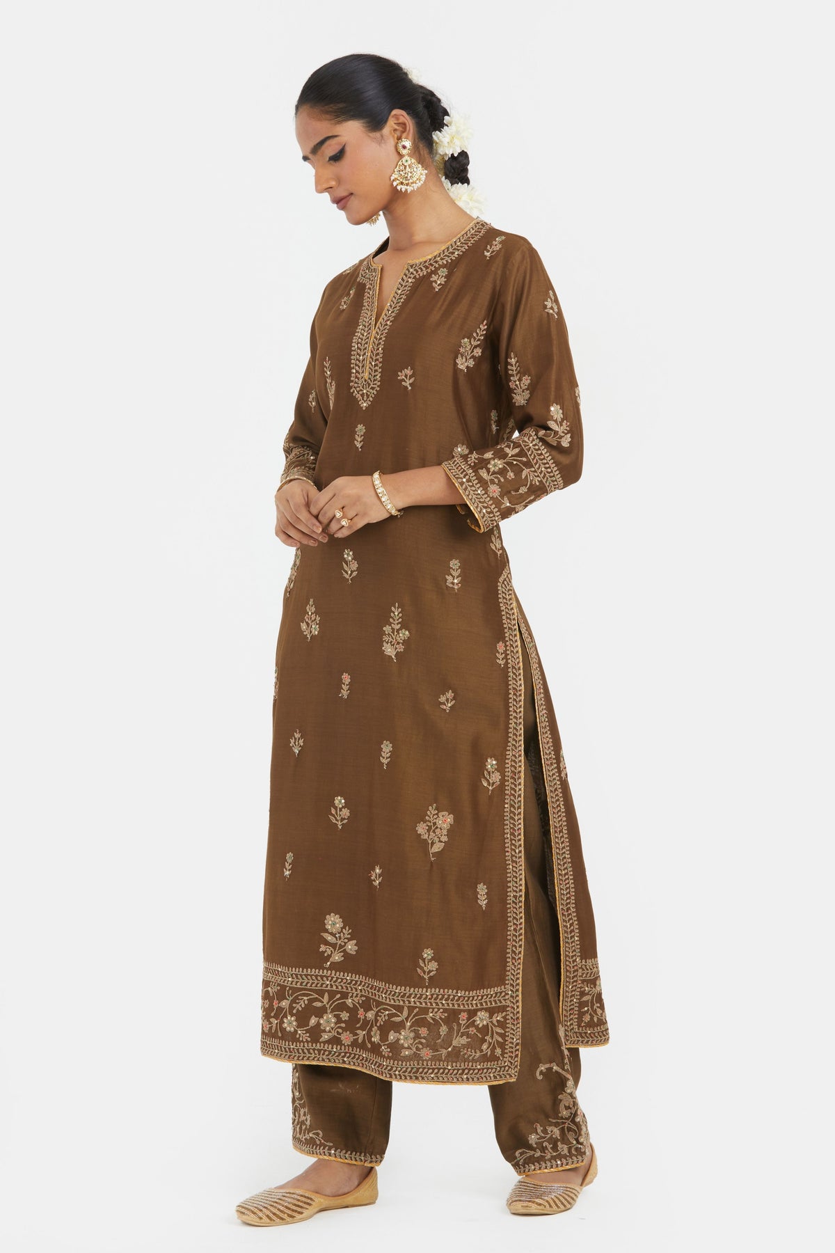 Olive Straight Kurta Set