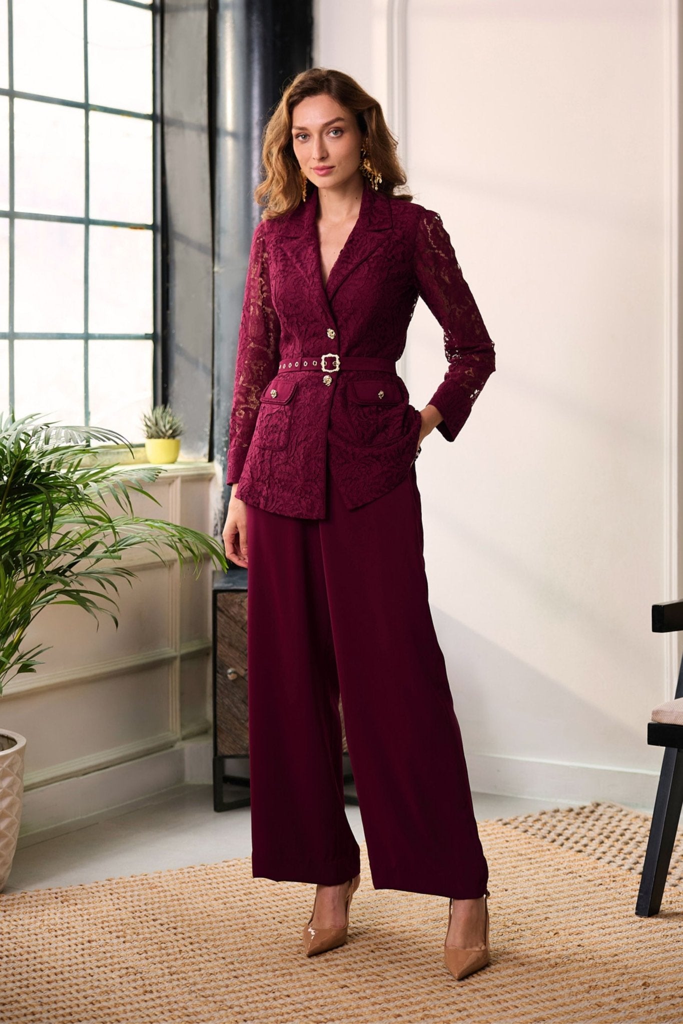 Leah Opera Ruby Co - ord Set - Deepika Nagpal - Elahe