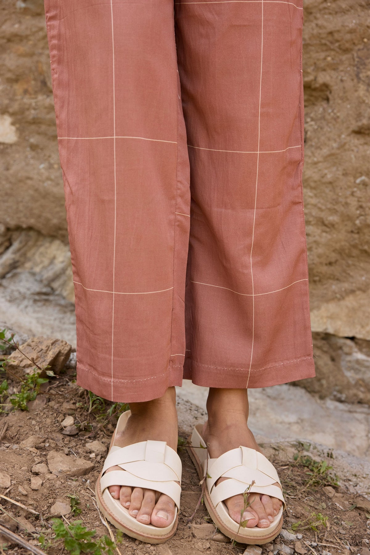 Brown Printed Trousers