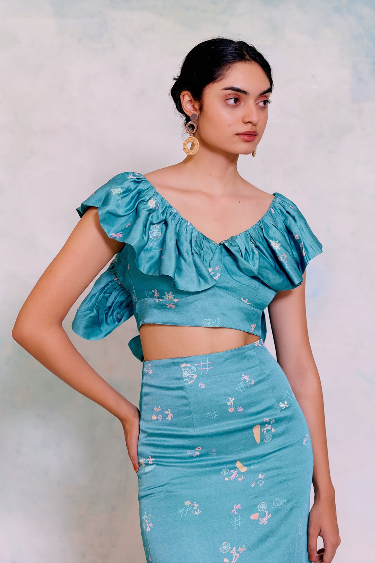 Edith Sea Blue Co-ord Set