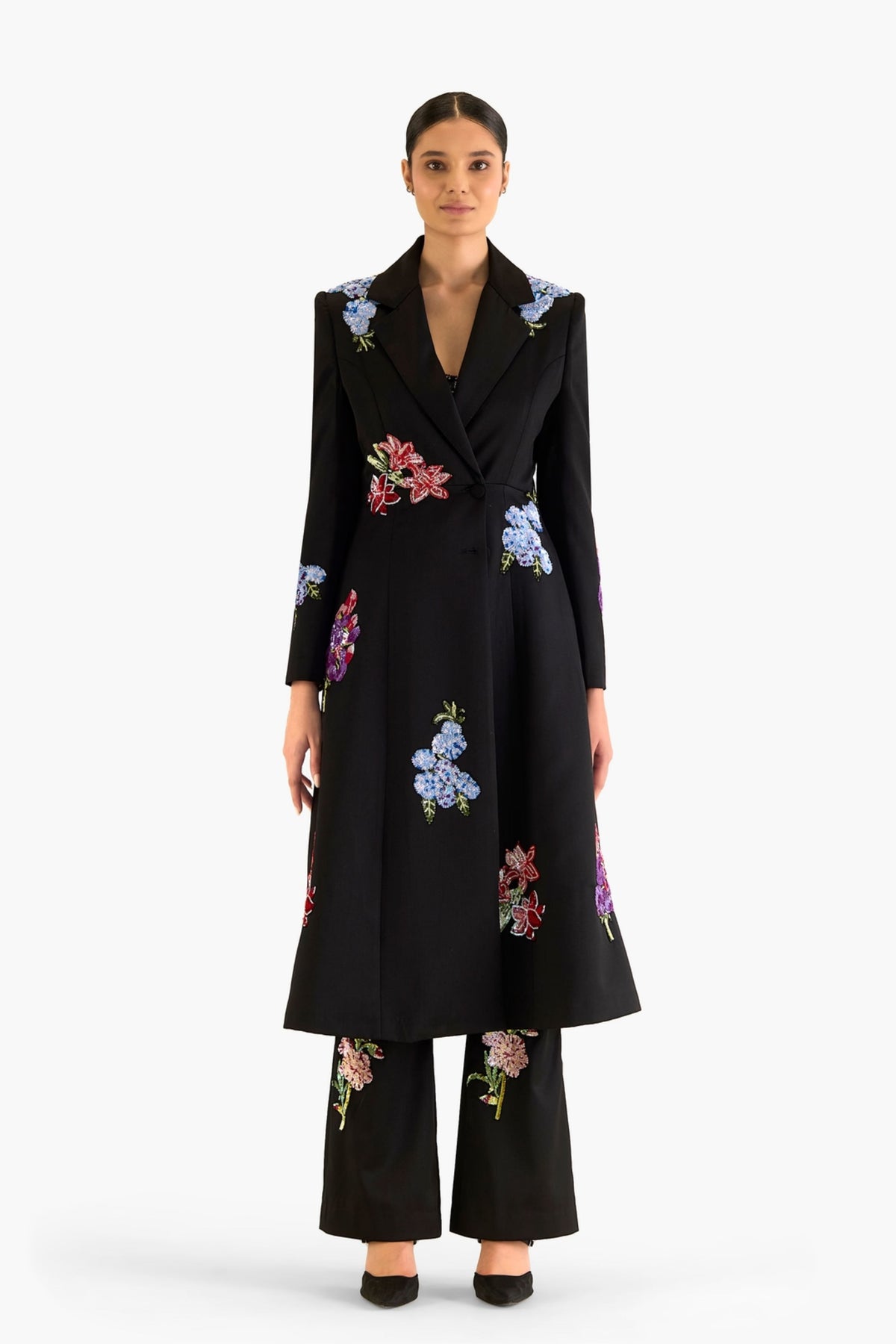 Botanical Embroidered Trench