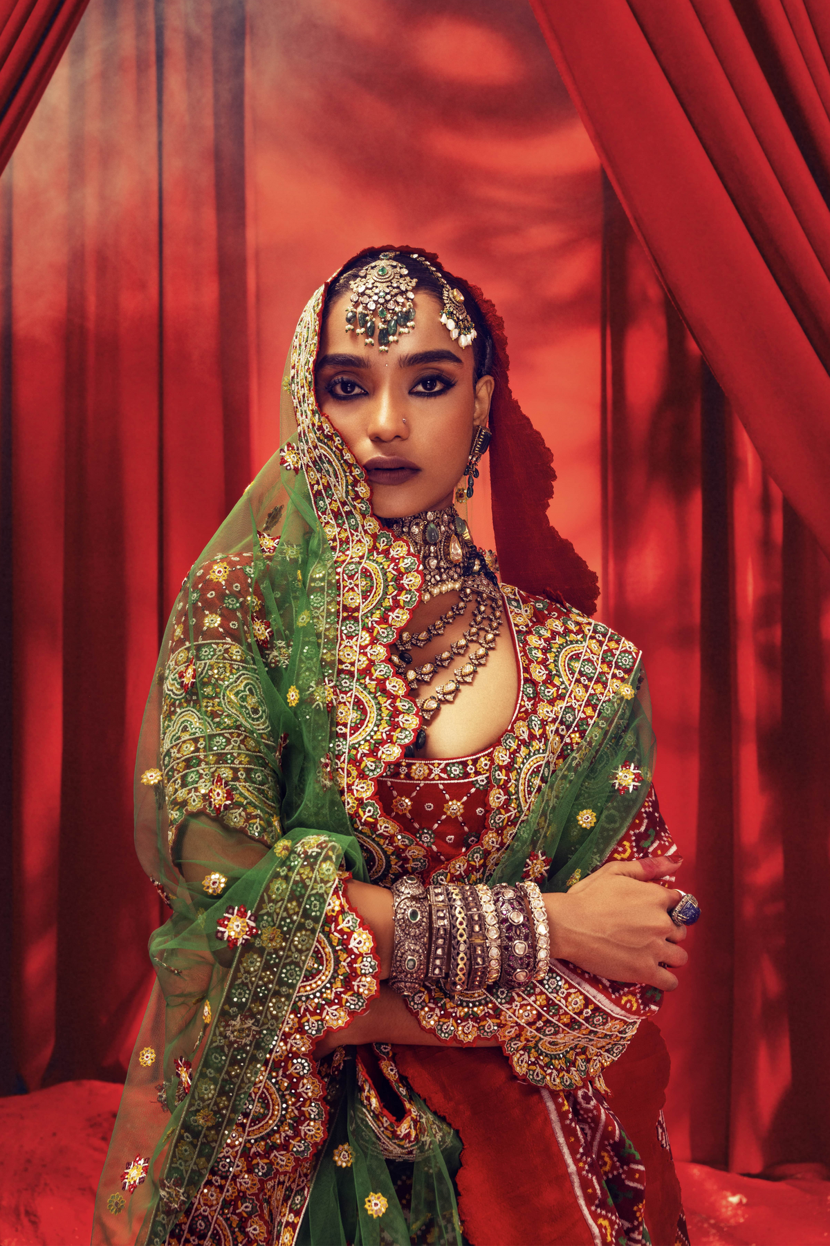 Green Patola Lehnga