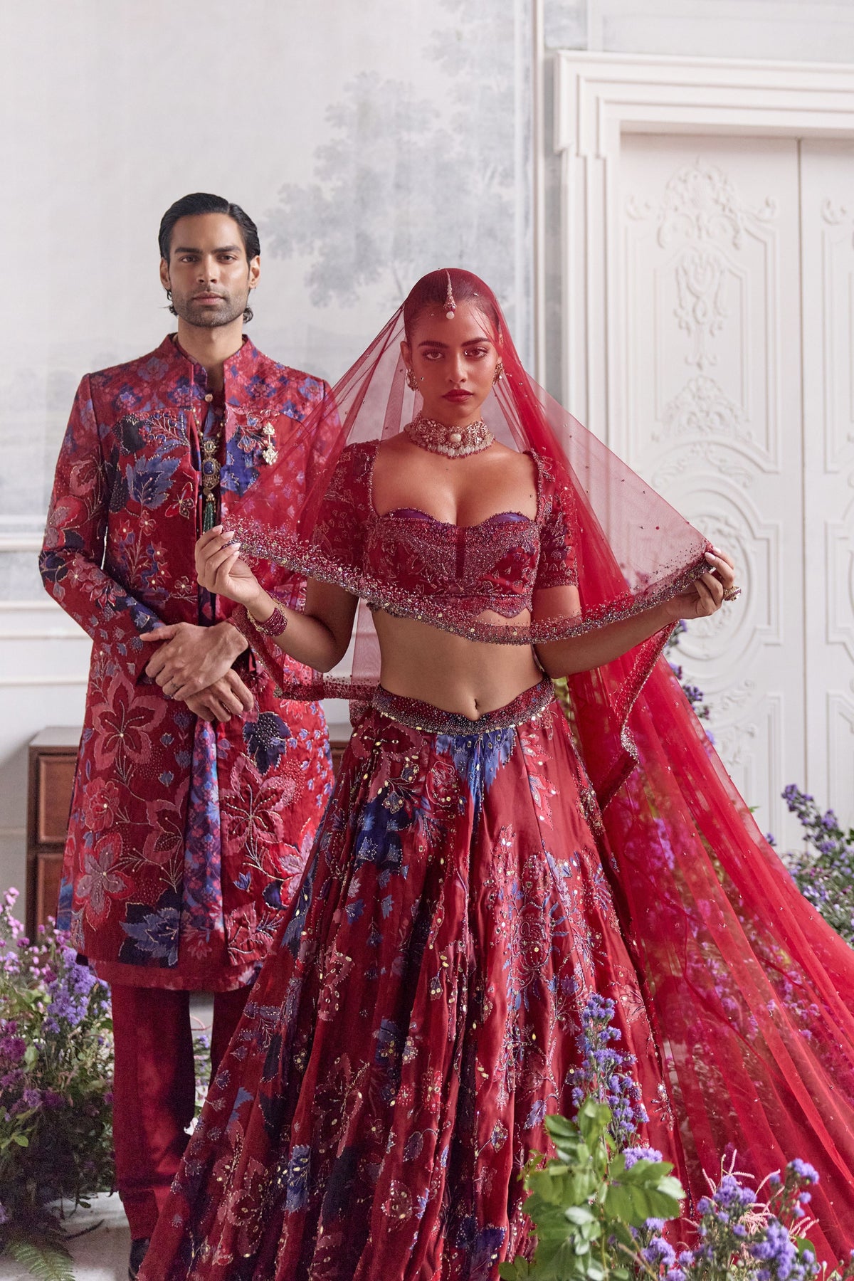 Ridaa Lehenga Set With Veil