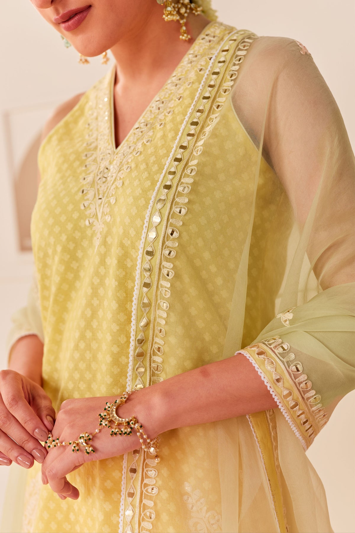 Miral Lemon Yellow Short Kurta Set