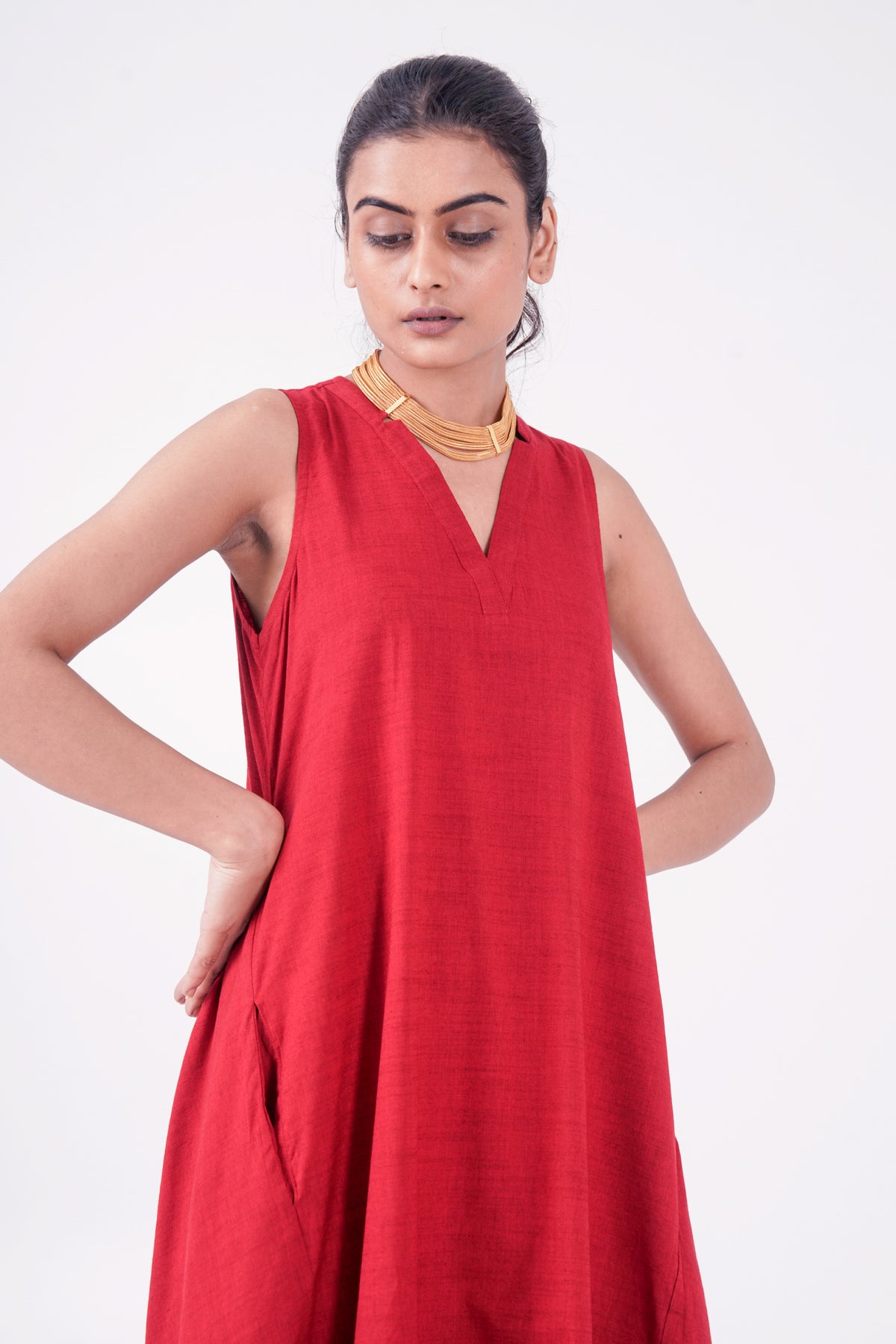 Twist Red Dress