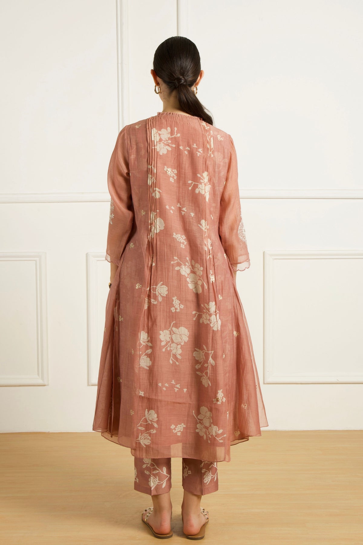Almond Pleated Kurta Set