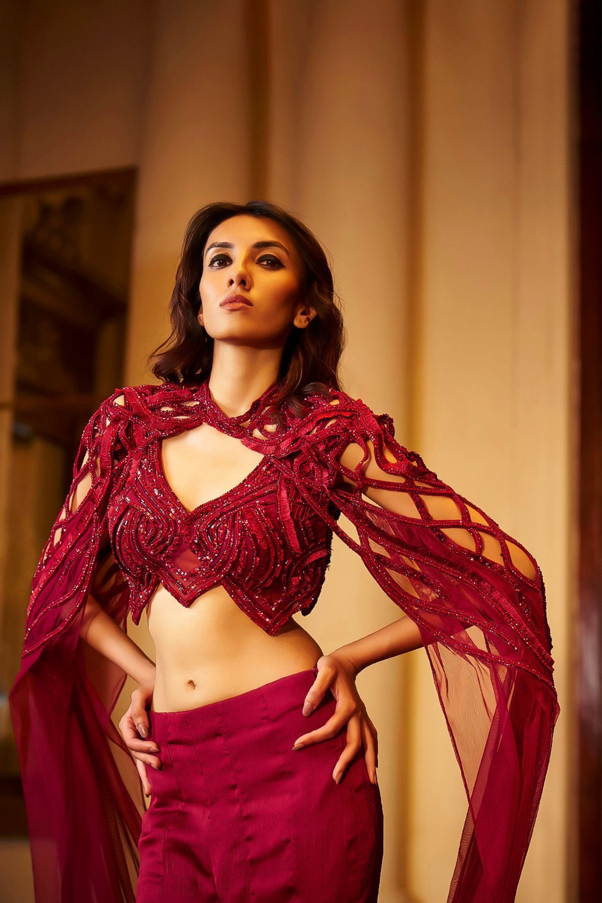 Bia Ruby Red Sharara Set