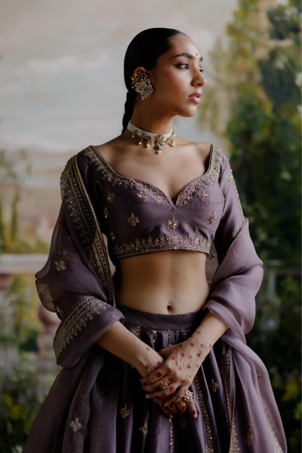 Antique Violet Lehenga Set