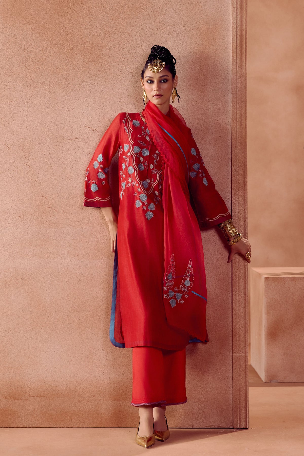 Red Kurta Set