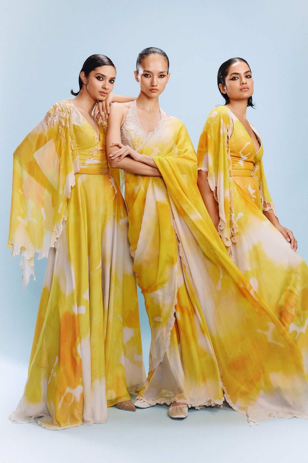 Ruya Yellow &amp; White Jumpsuit Set
