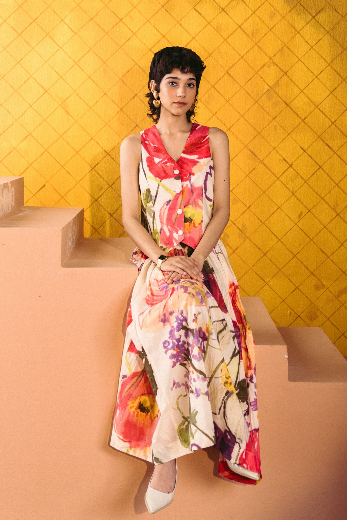 Dolly White Waistcoat &amp; Skirt Set