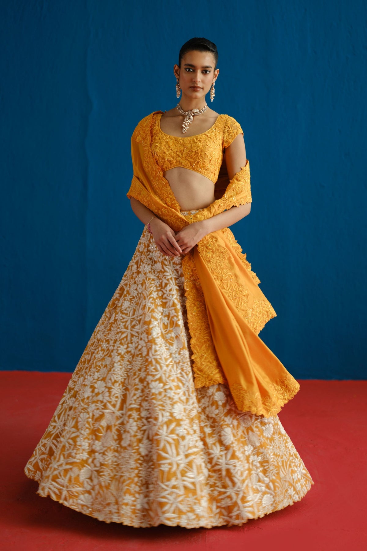 Tangerine Celia Lehenga Set
