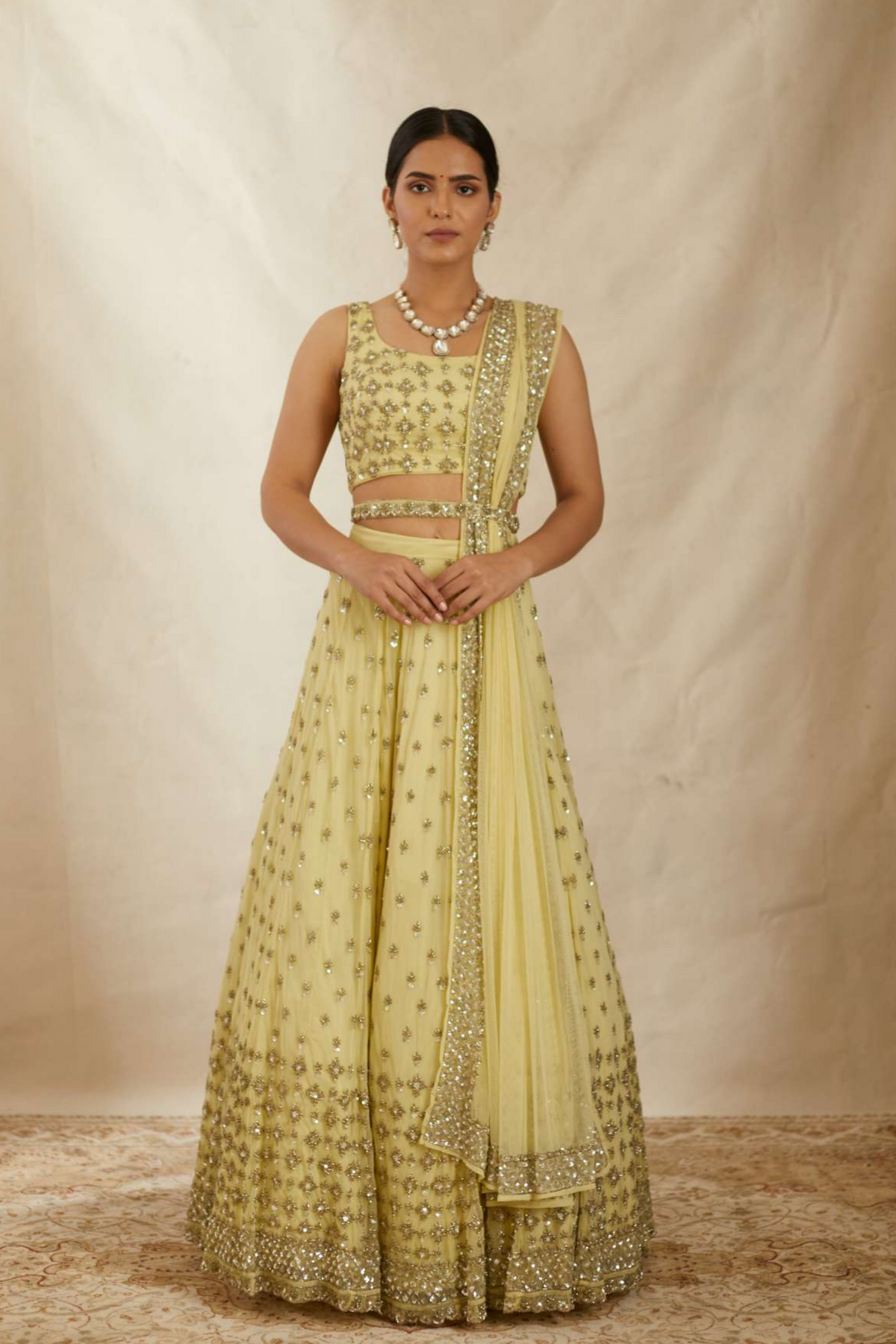 Yellow Shimmer Lehenga Set