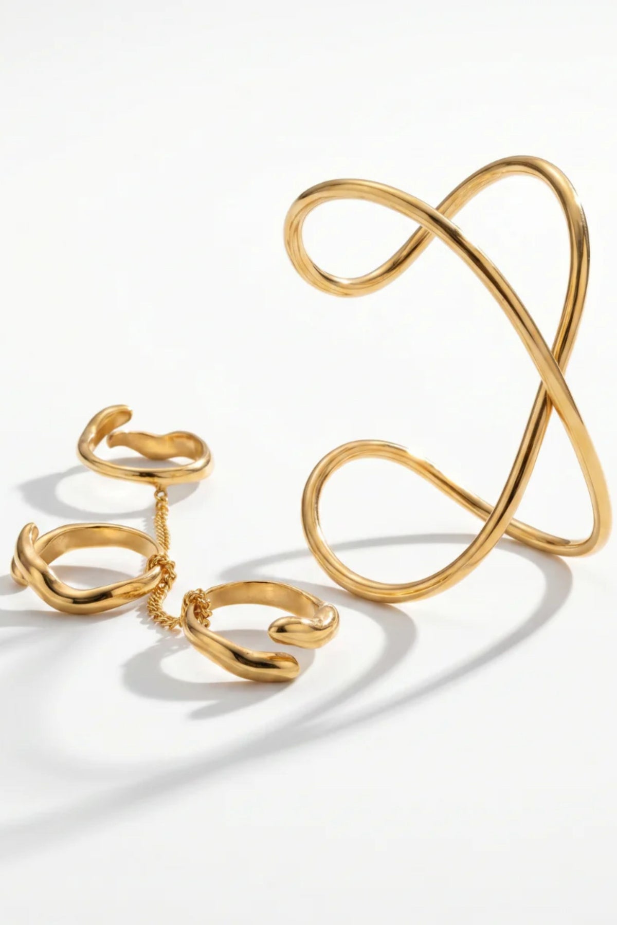 Aura Palm Cuff and Ring Set