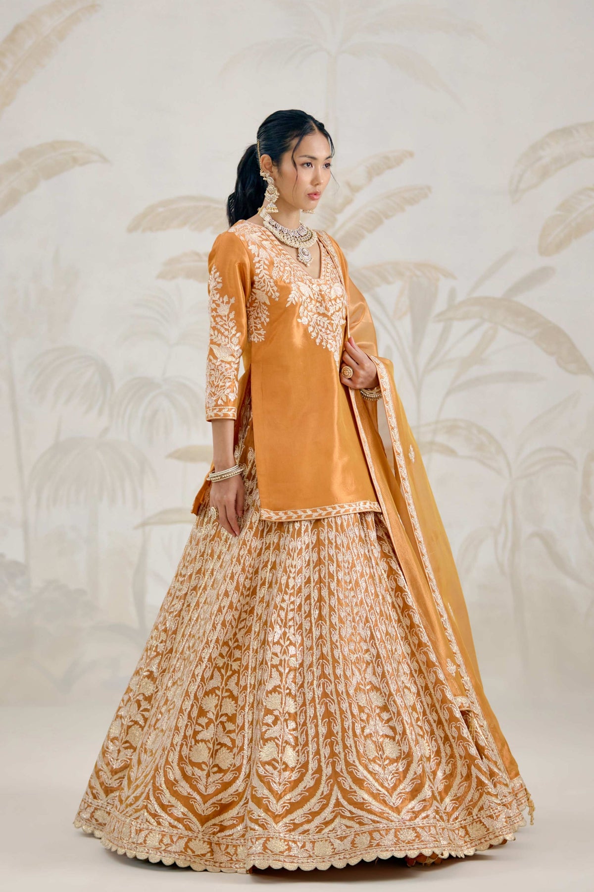Burnt Orange Lehenga Set