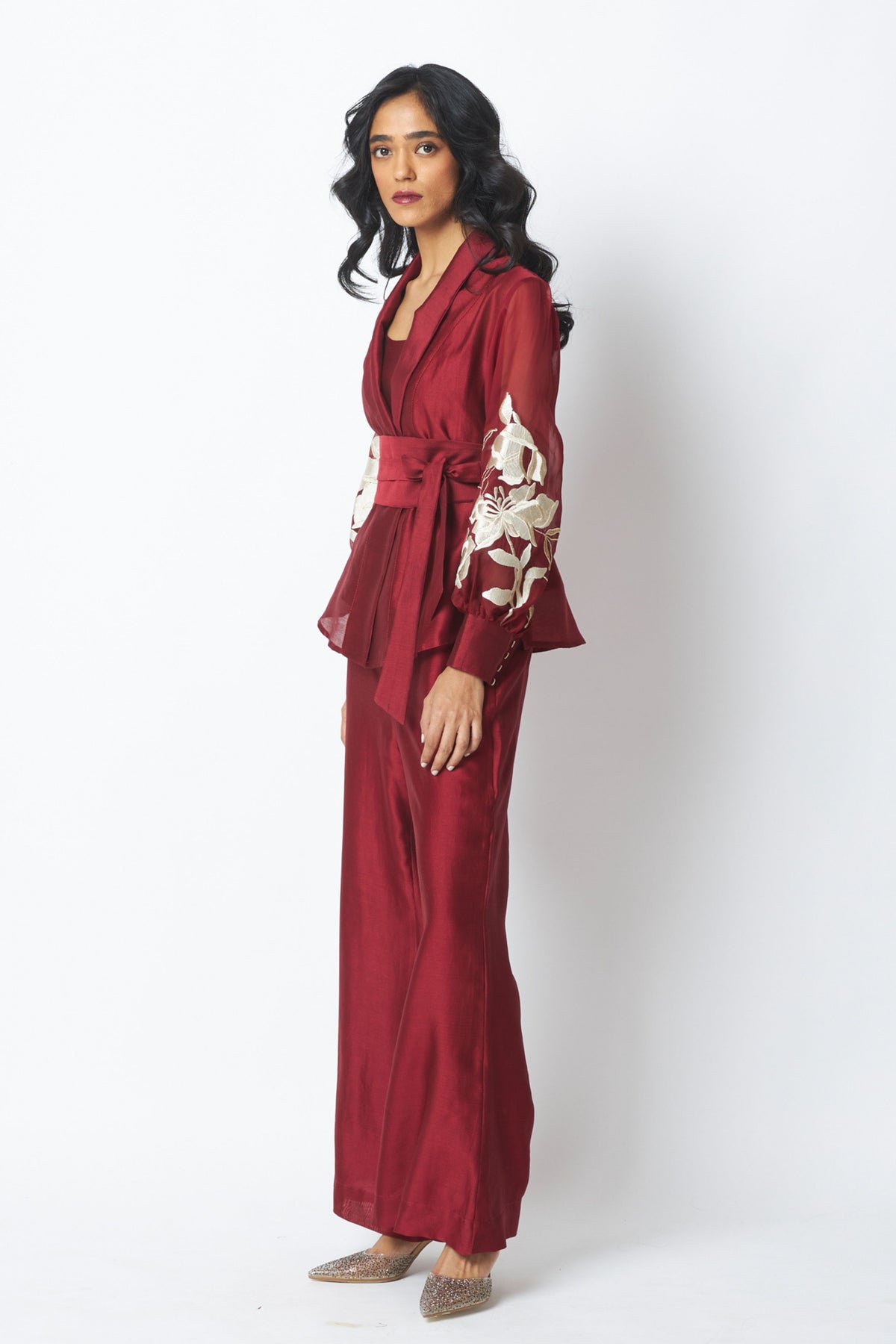 Burgundy Reva Blazer Set