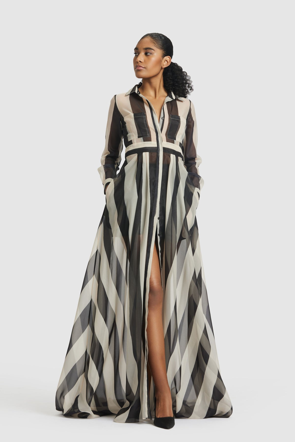 Black &amp; White Shirt Dress