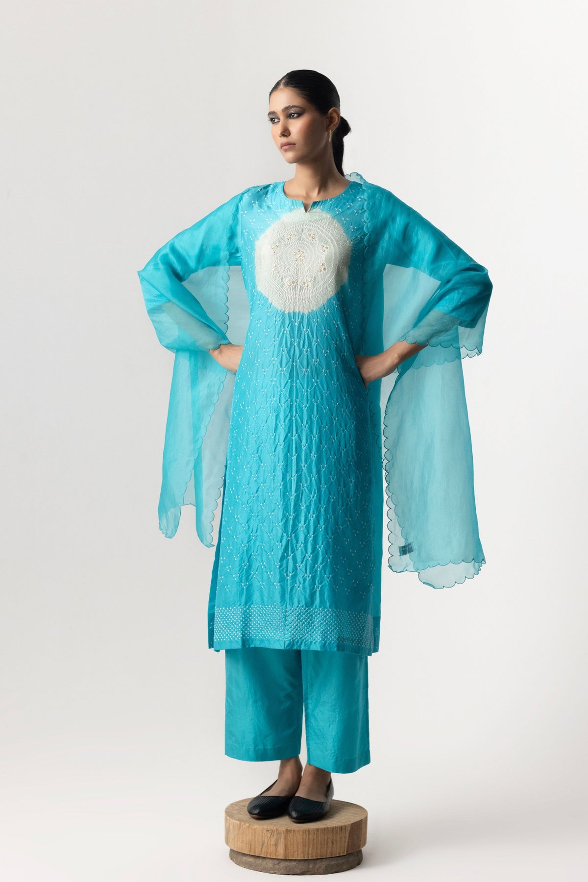 Sky Blue Circle Kurta Set