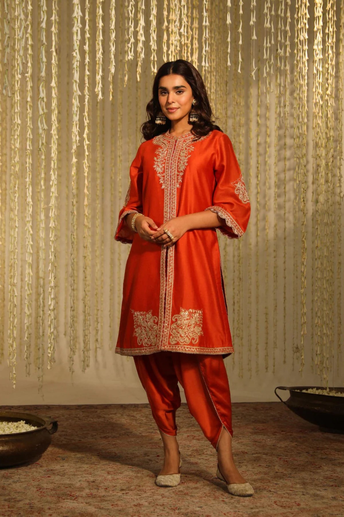 Gulbano Orange Kurta Set