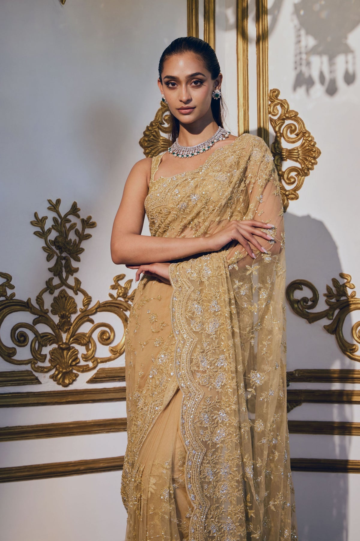 Liquid Gold  Saree Set